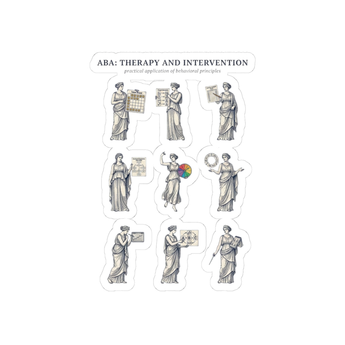 Classical Greek Statue Stickers | Mythcore, Dark Academia Kiss-Cut Stickers