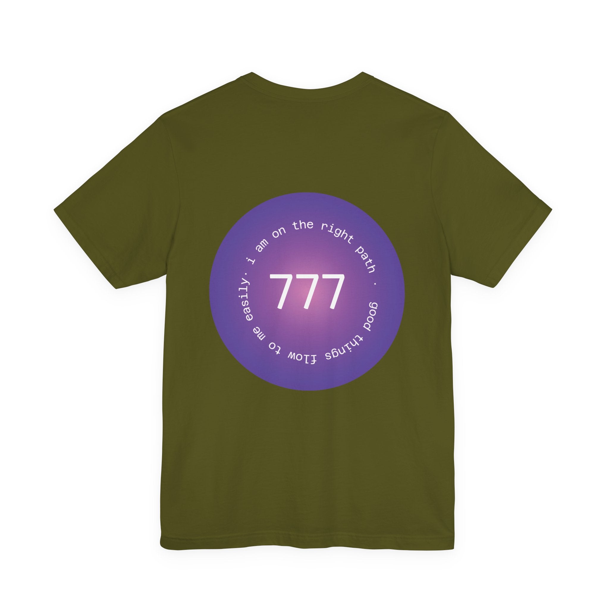 Spiritual 777 Numerology Tee – "Manifest Miracles" Purple Circle Graphic T-Shirt