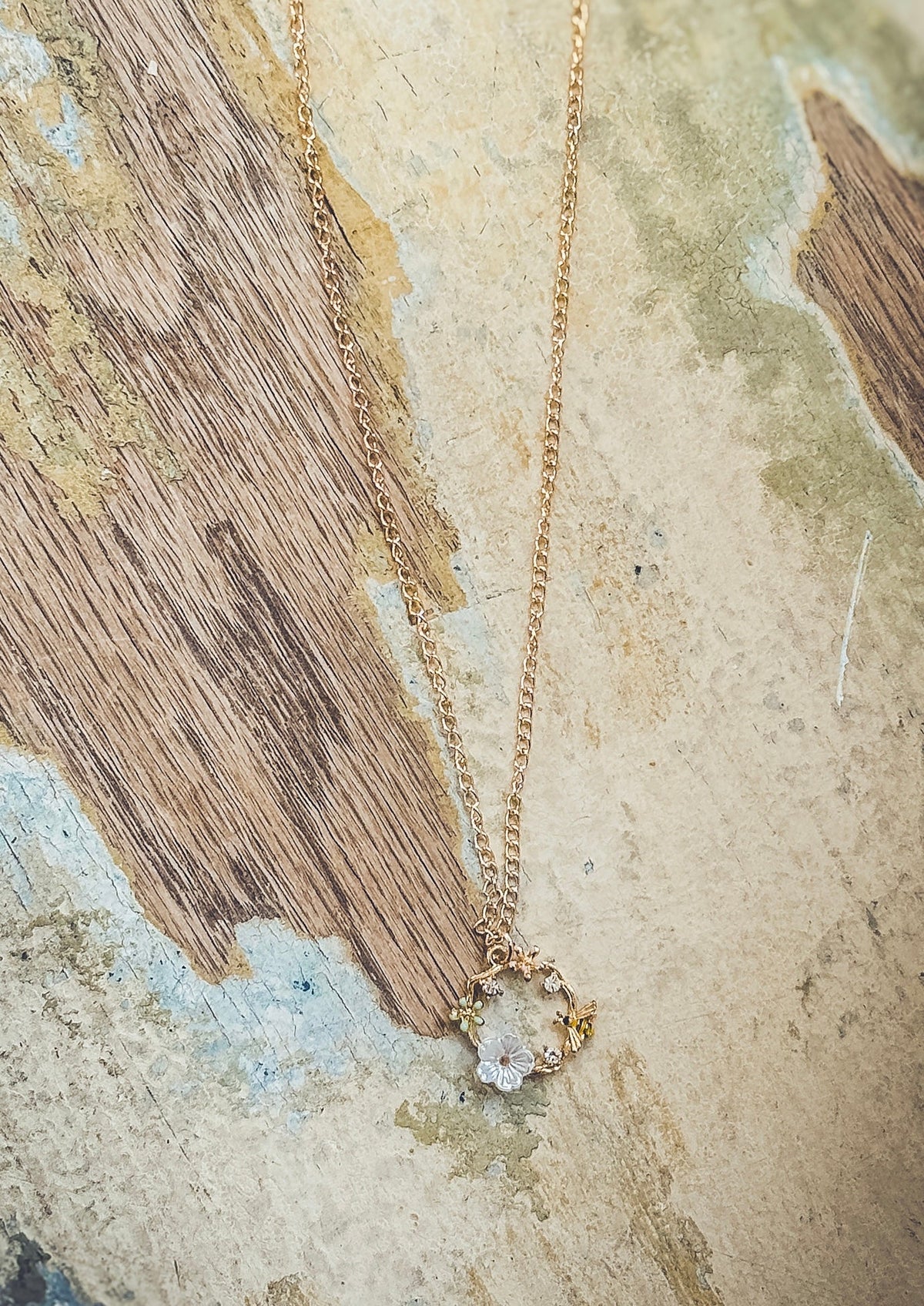 Gold Bumble Bee Necklace