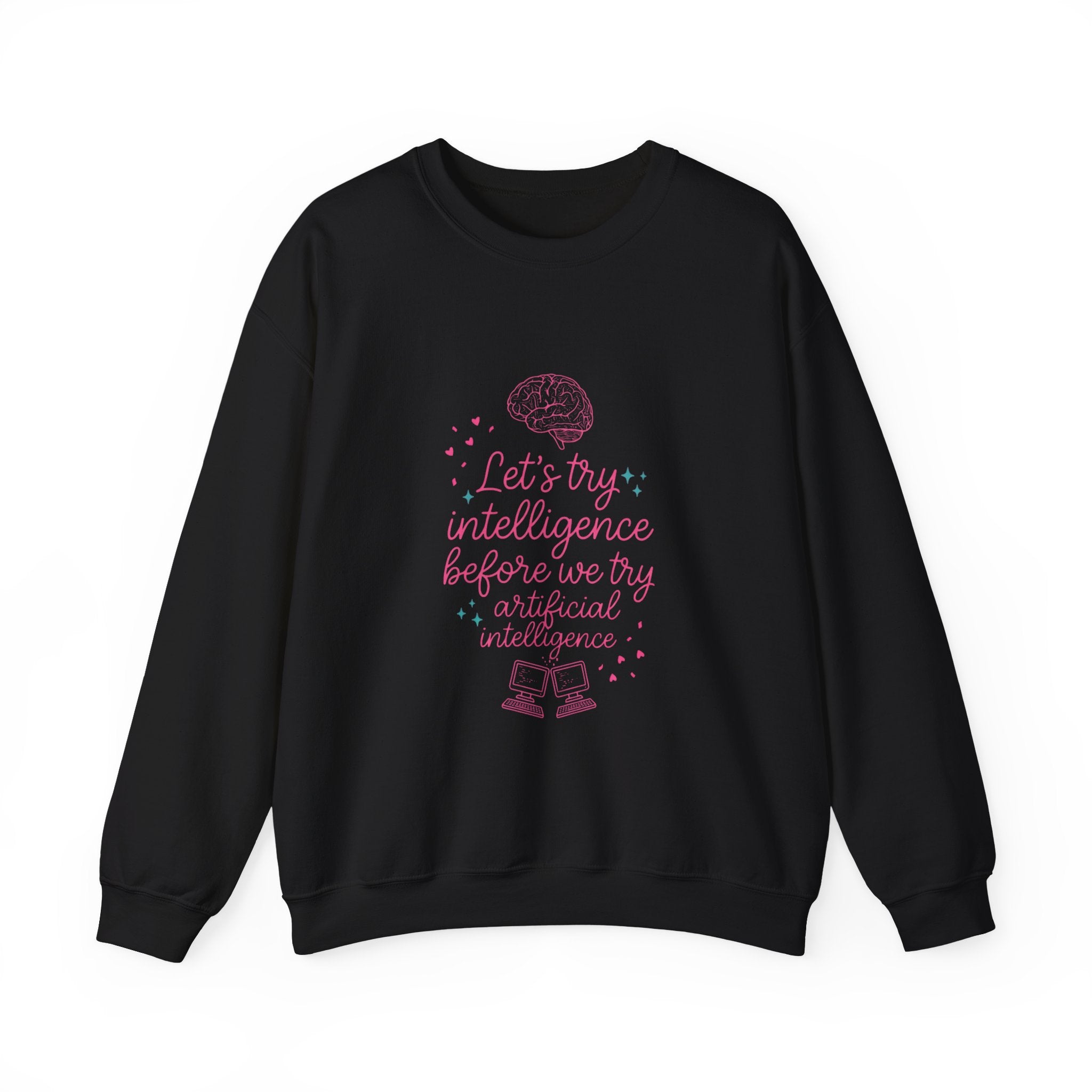 Brainy try intelligence Unisex Heavy Blend™ Crewneck Sweatshirt