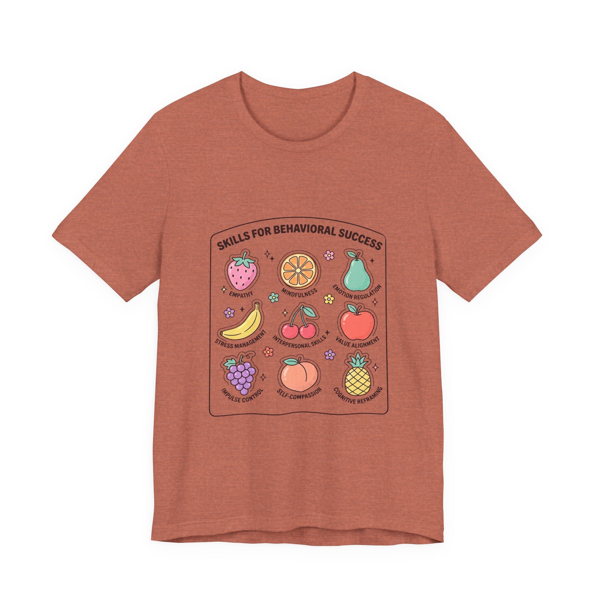 "Behavior Skills for Success" ABA Shirt | Fruit-Themed Behavior Therapy Tee for RBTs, BCBAs, Teachers & Daycare Providers