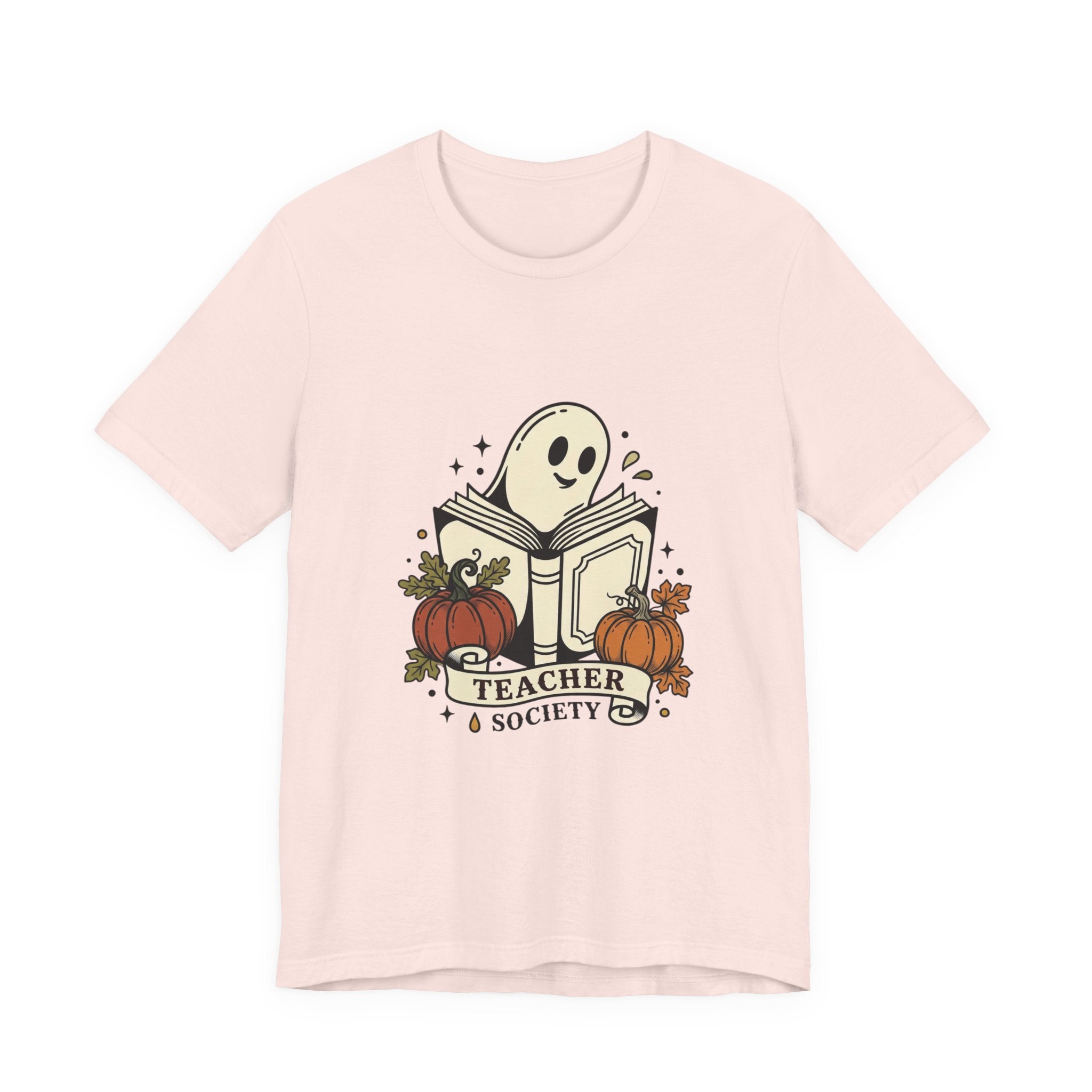 Teacher Society Pumpkin Ghost Tee | Traditional Tattoo Flash, Floral Banner
