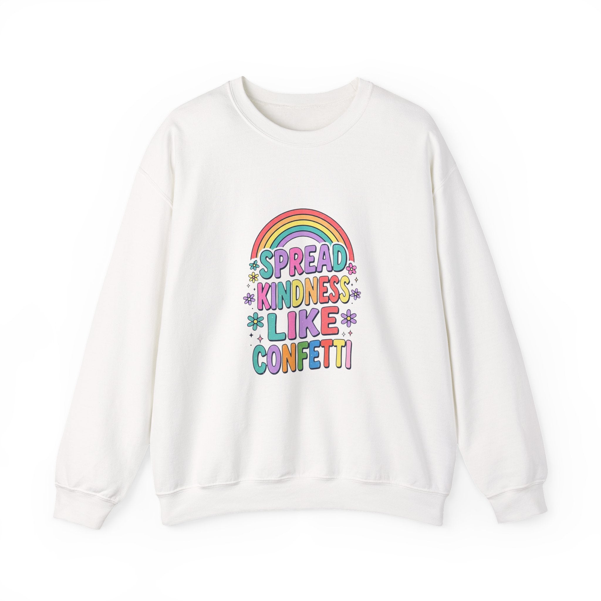 Spread Kindness Like Confetti Sweatshirt | Christian Rainbow Scripture