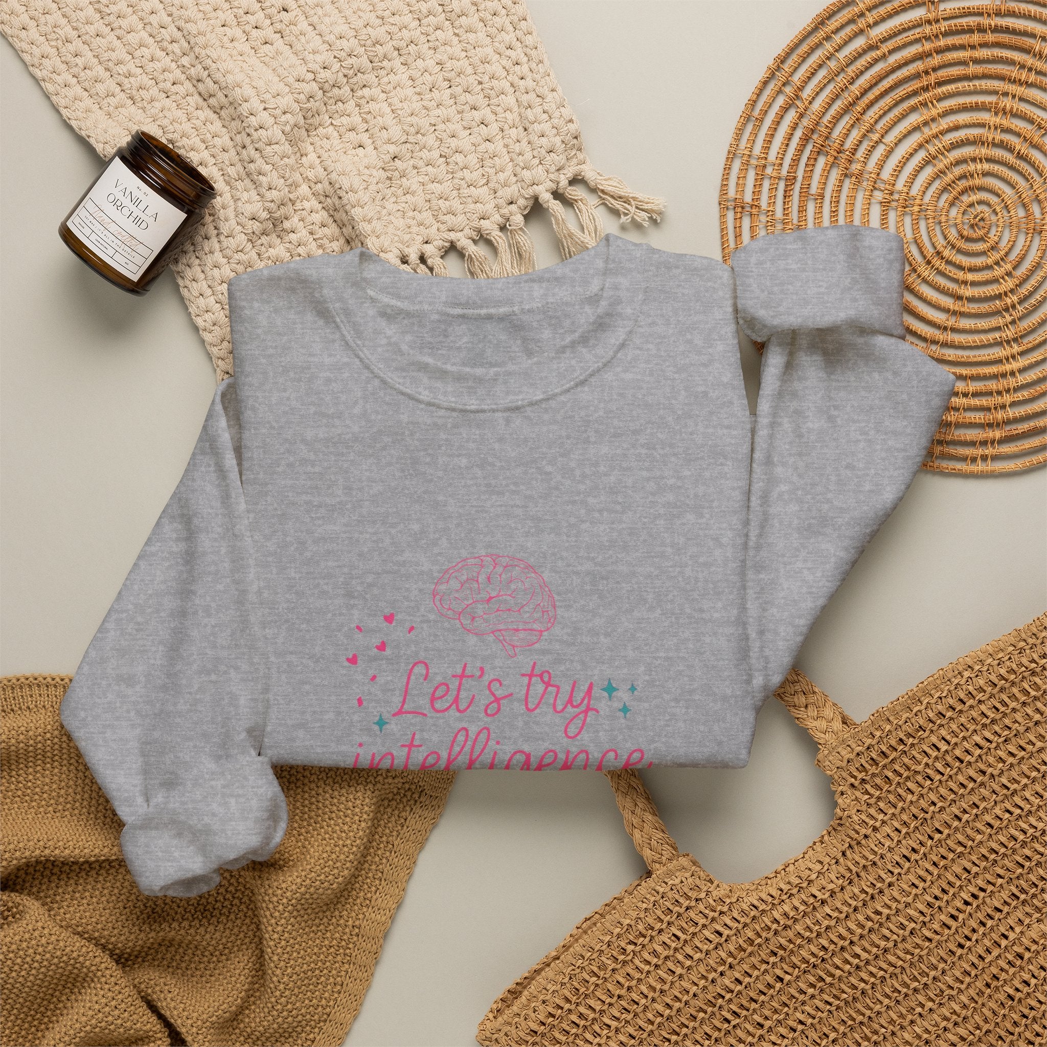 Brainy try intelligence Unisex Heavy Blend™ Crewneck Sweatshirt