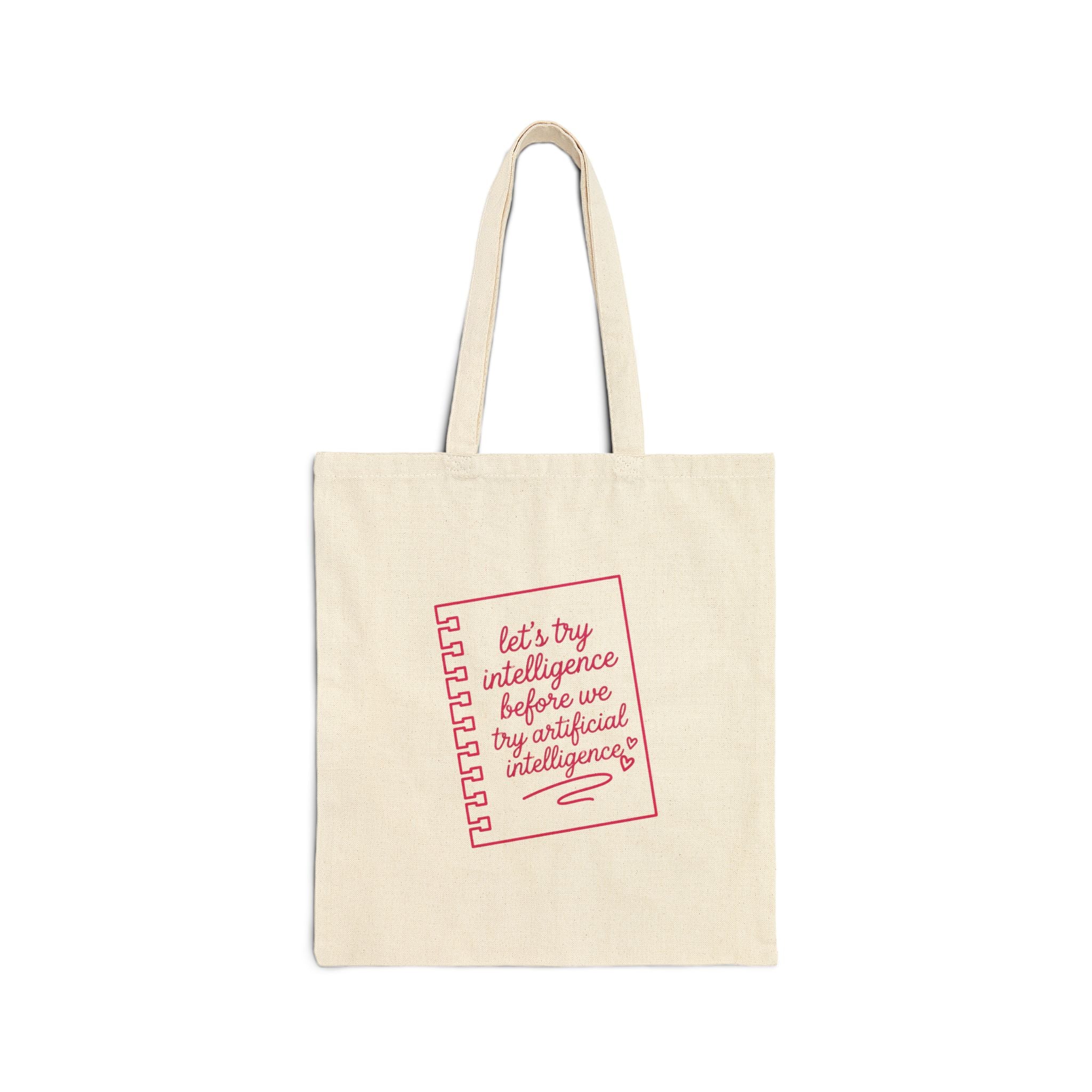 Notebook try intelligence Cotton Canvas Tote Bag
