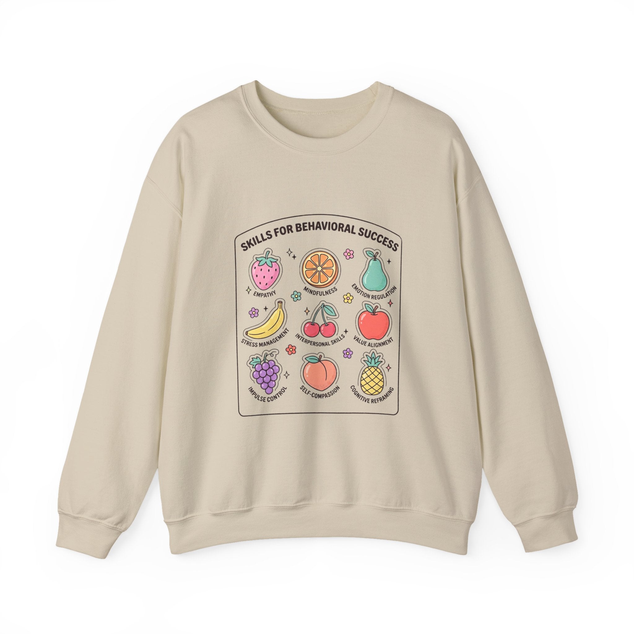 Behavior Skills for Success" ABA Pullover | Fruit-Themed Behavior Therapy Pullover for RBTs, BCBAs, Teachers & Daycare Providers