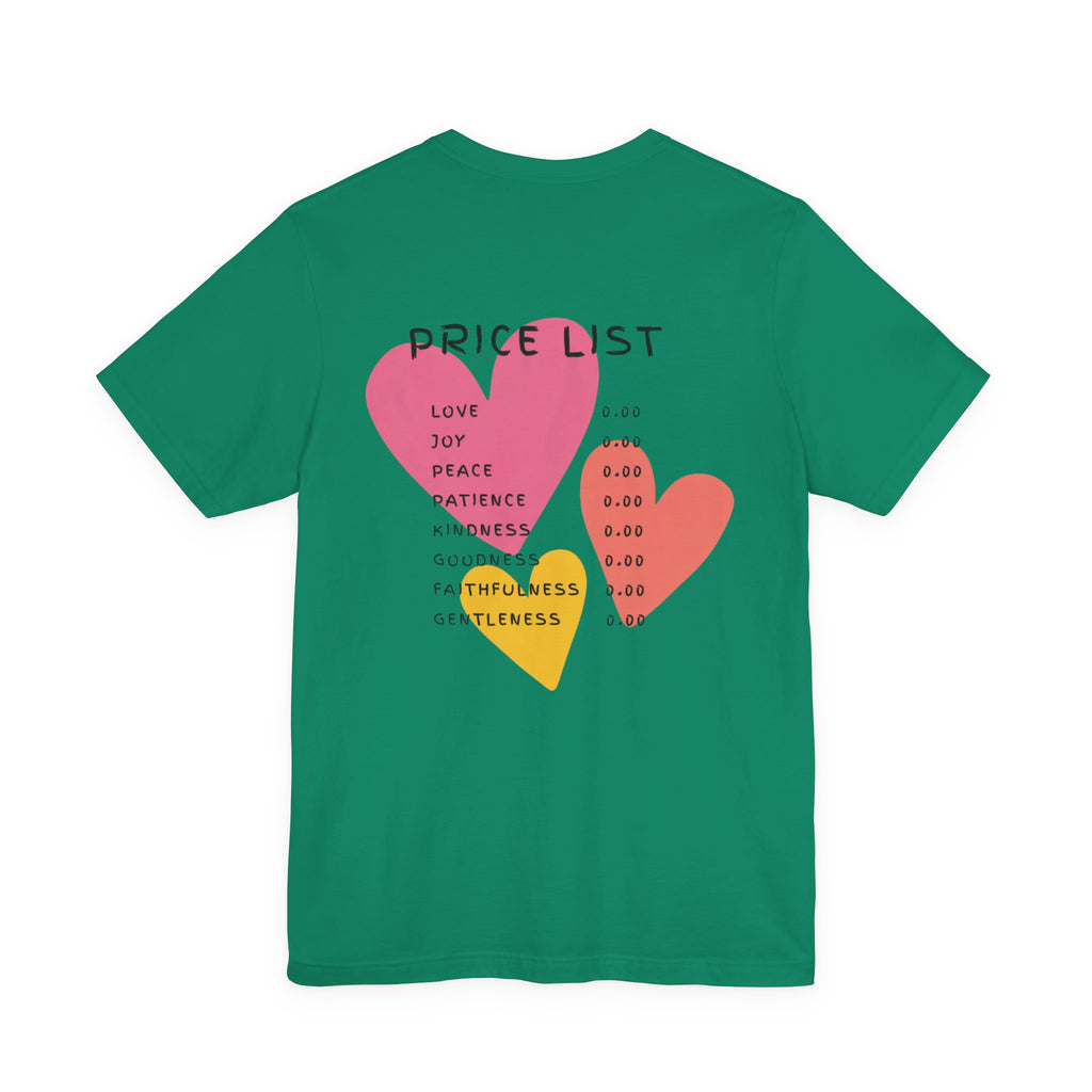 Price List Hearts T-Shirt — Inspirational Love & Kindness Tee