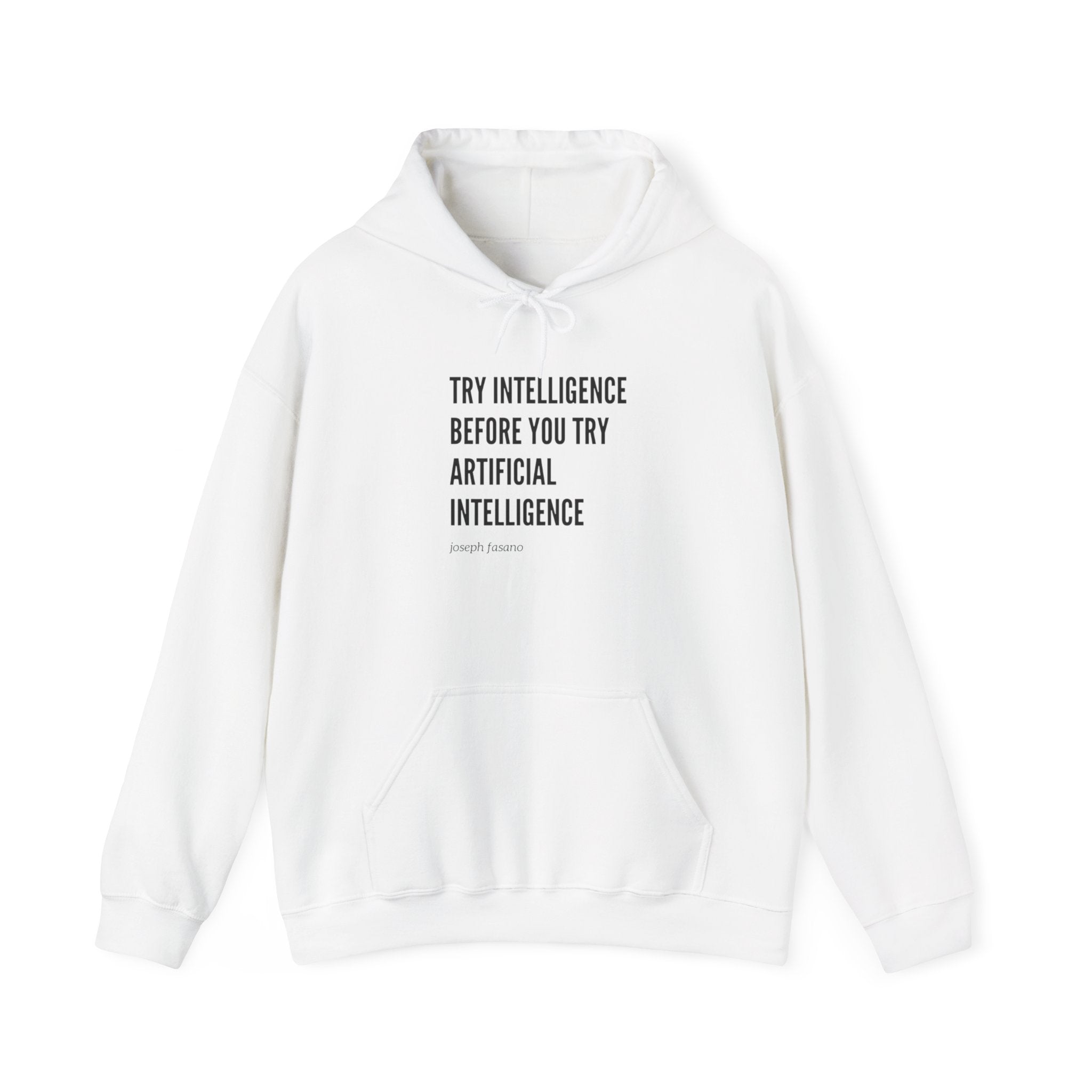 "try intelligence" hoodie