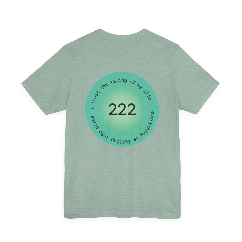 222 Angel Number T‑Shirt — Trust the Timing of My Life Spiritual Tee