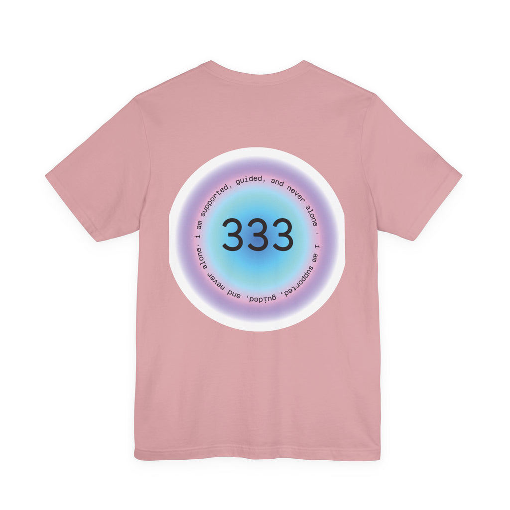 333 Angel Number T‑Shirt — Spiritual Numerology Tee with Guided, Loved, Protected Message