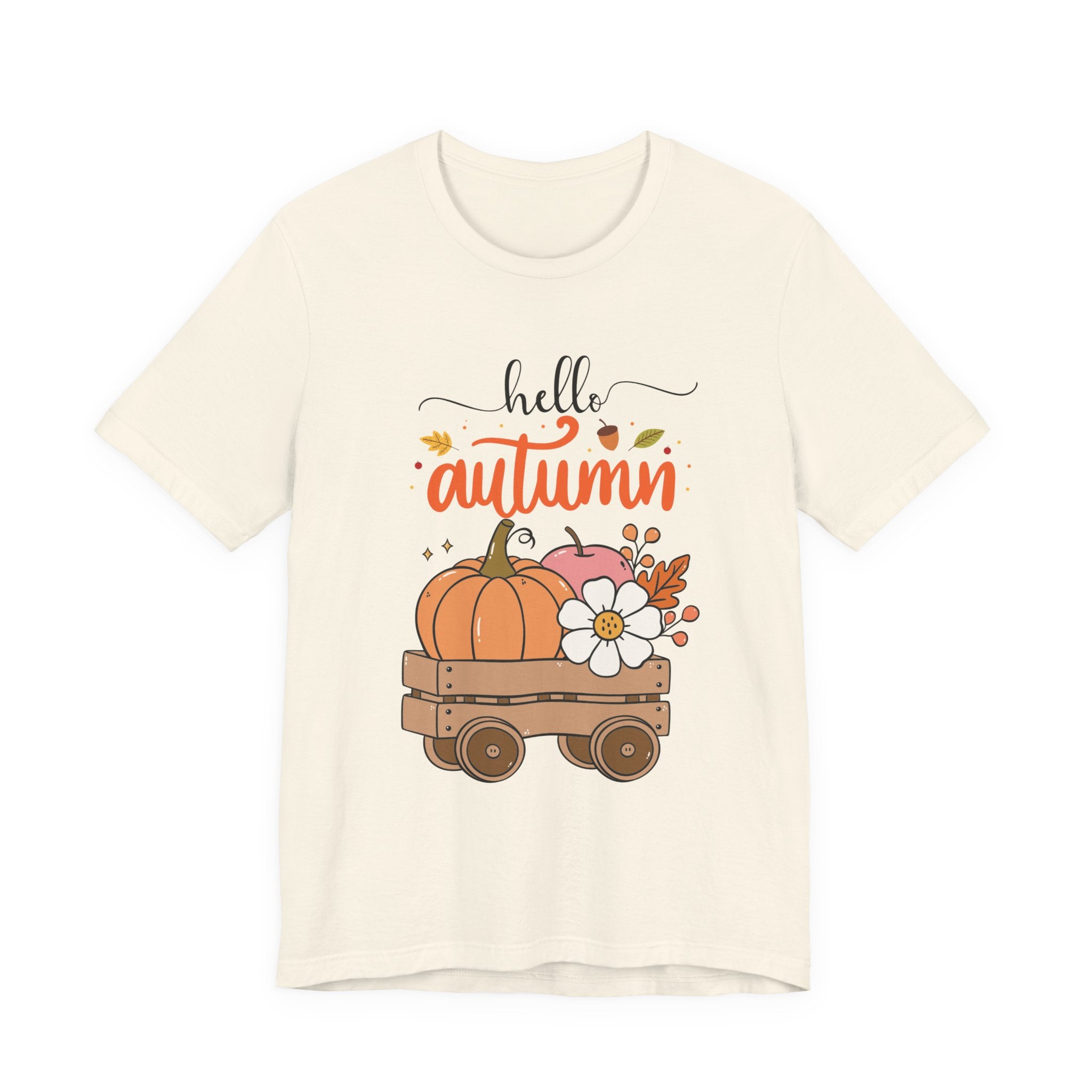 Hello Autumn Tee — Pumpkin Wagon Fall Shirt