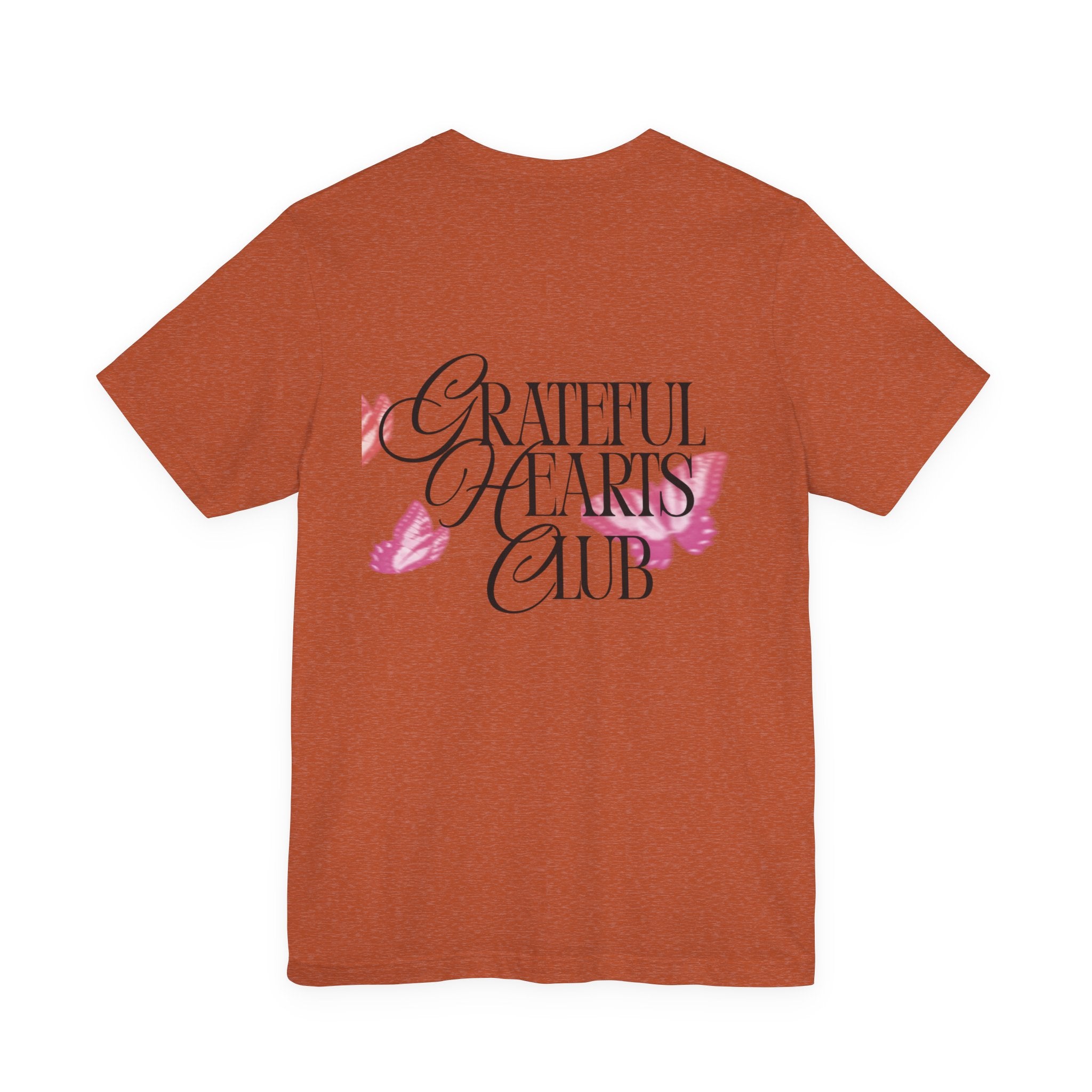 Grateful Hearts Club T‑Shirt – Floral Butterfly Graphic Tee