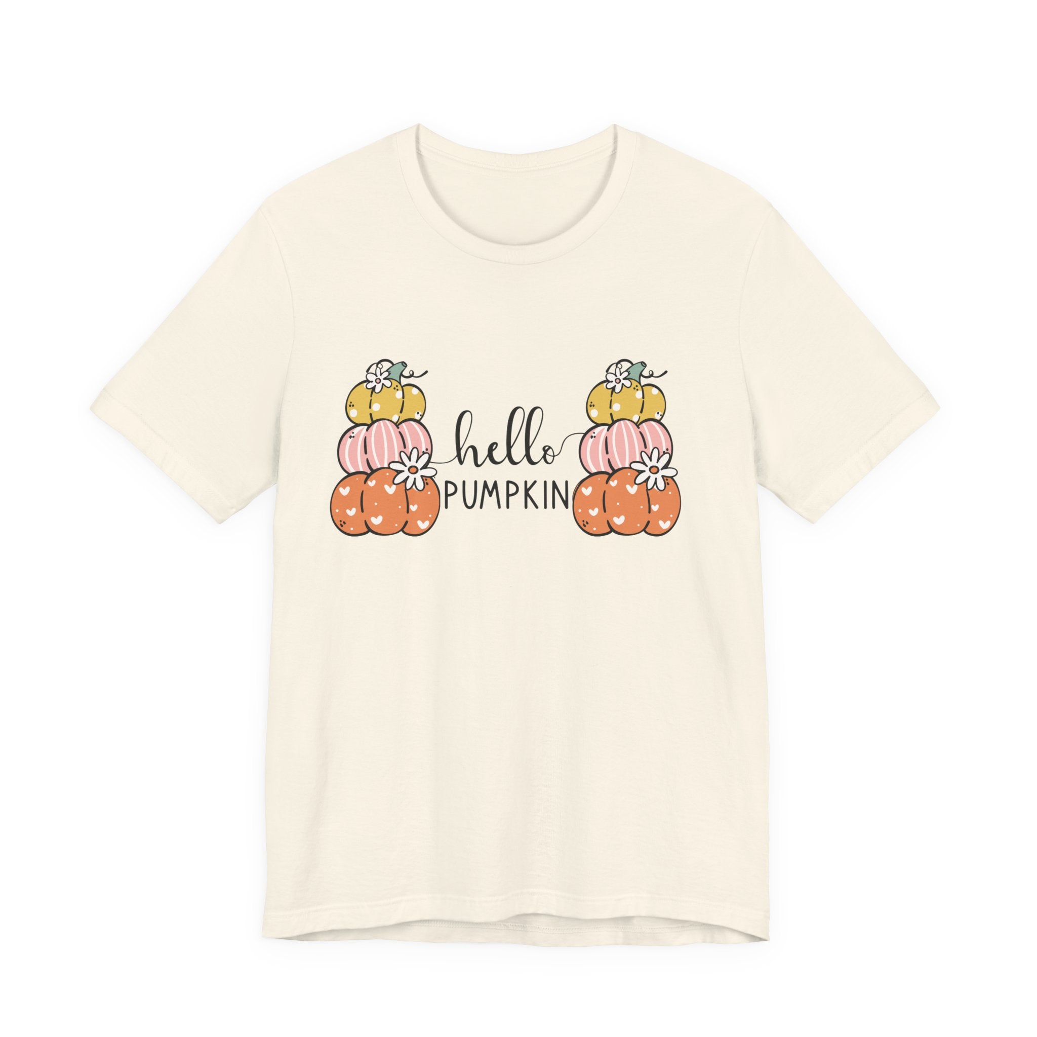 Hello Pumpkin T‑Shirt — Cute Stacked Pumpkins Fall Tee
