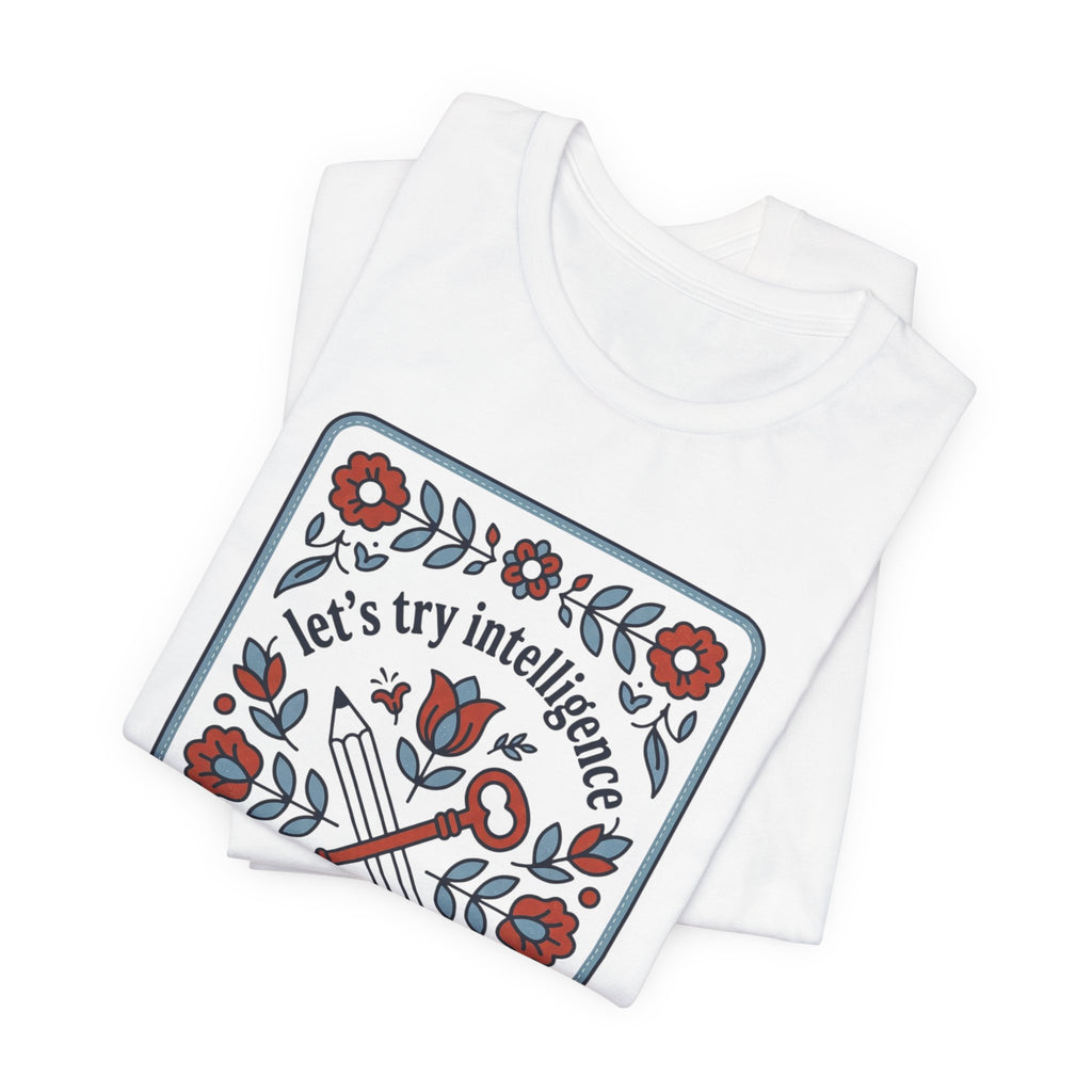 Floral try intelligence Unisex Jersey Short Sleeve Tee