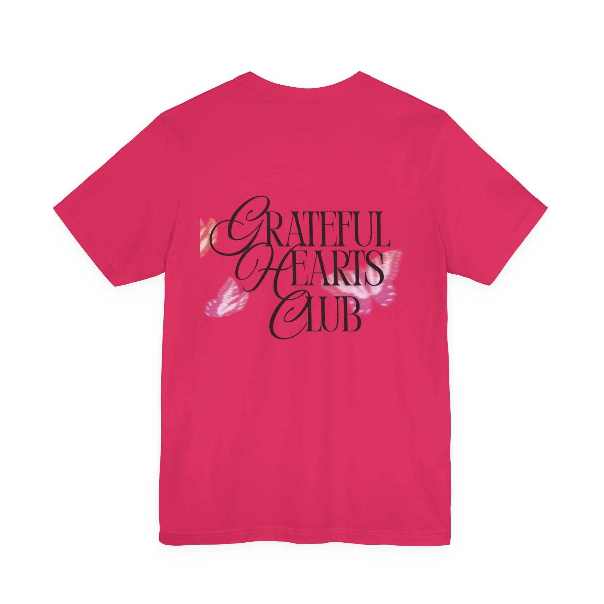 Grateful Hearts Club T‑Shirt – Floral Butterfly Graphic Tee