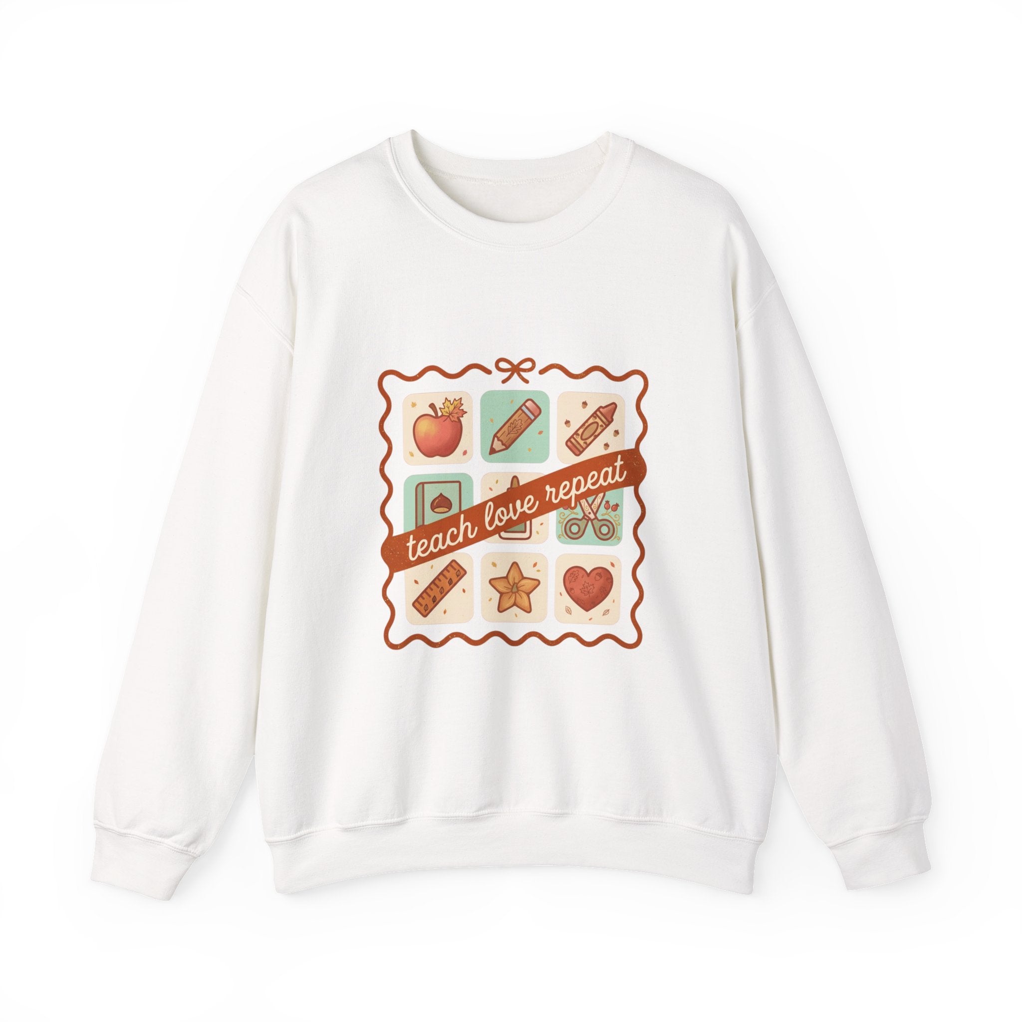 teach, love, repeat Sweatshirt | Back to School Teacher Crewneck