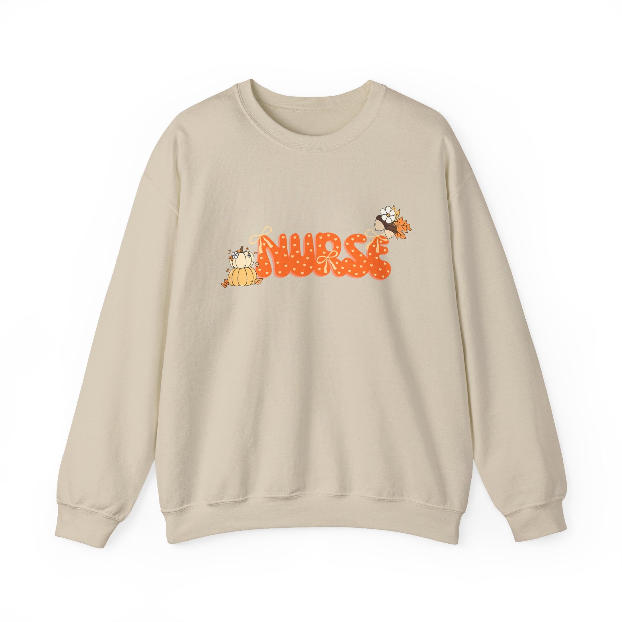 Nurse Halloween Crewneck Sweatshirt — Pumpkin & Candy Cute Nurse Shirt