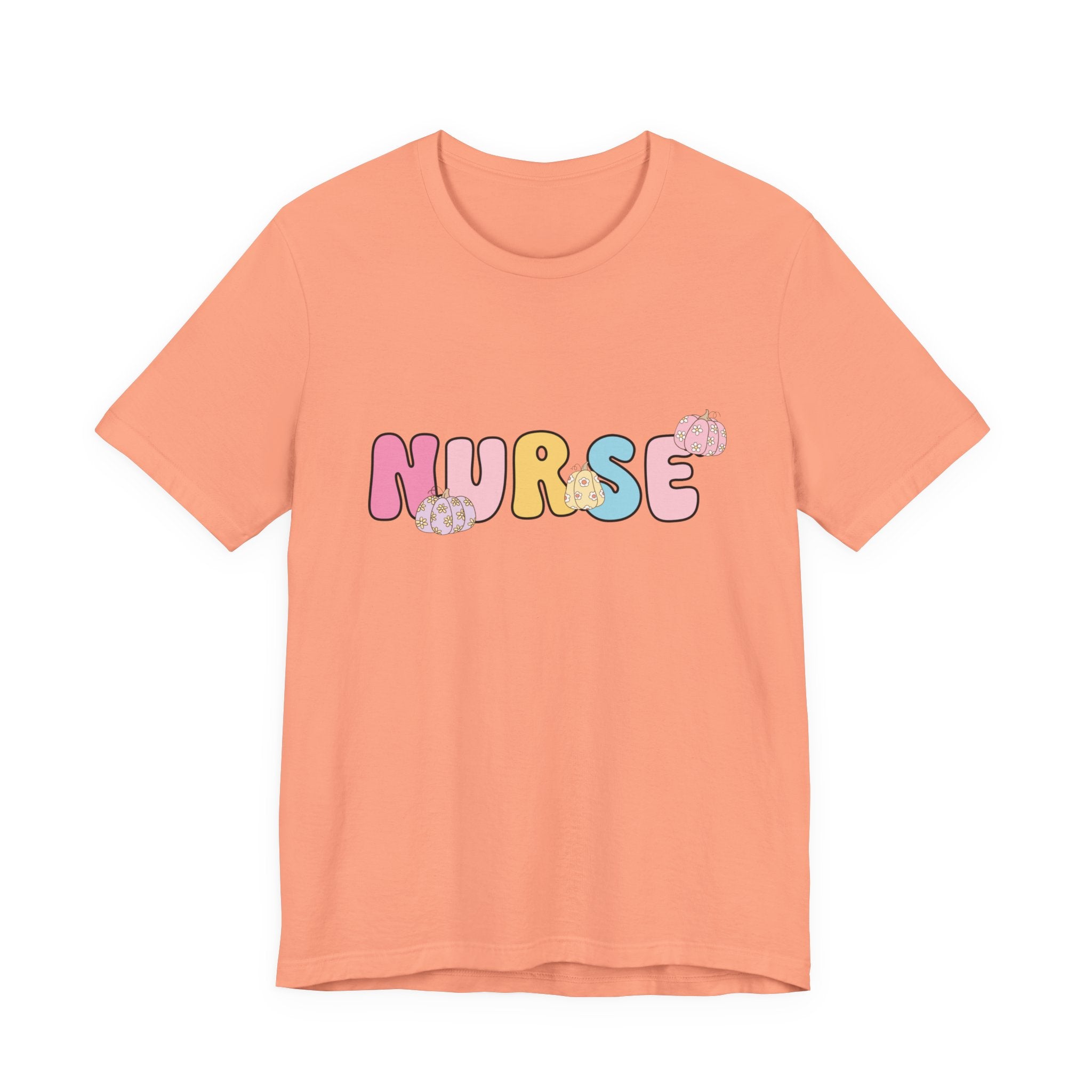 Nurse Pastel Bubble Letter Tee – Cute Pink & Yellow Nursing Shirt