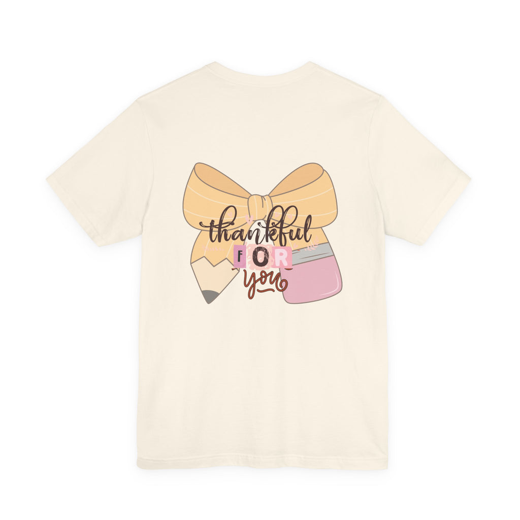Thankful For You Pencil Bow Tee