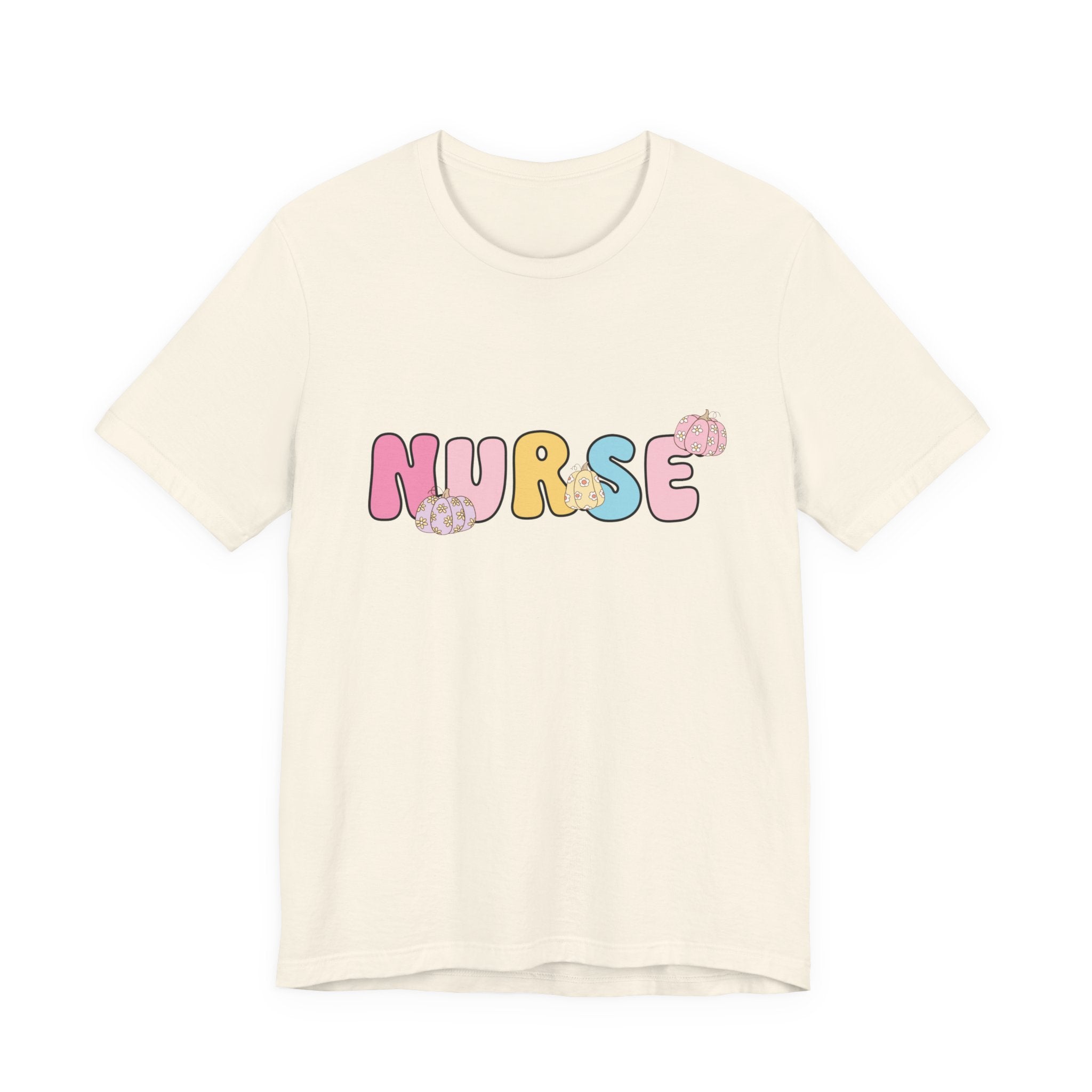 Nurse Pastel Bubble Letter Tee – Cute Pink & Yellow Nursing Shirt