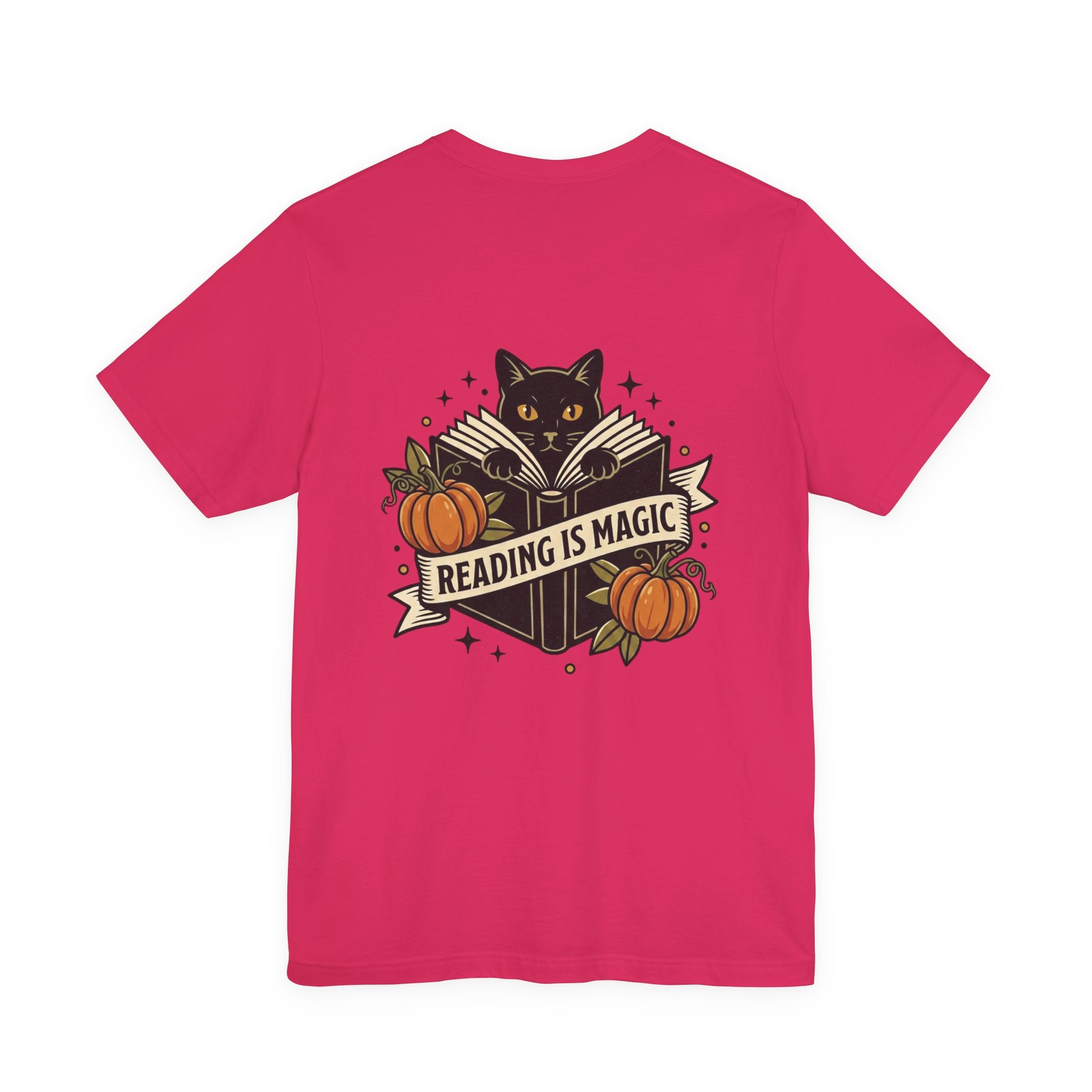 Reading Is Magic T-Shirt | Traditional Tattoo Cat, Banner & Pumpkins