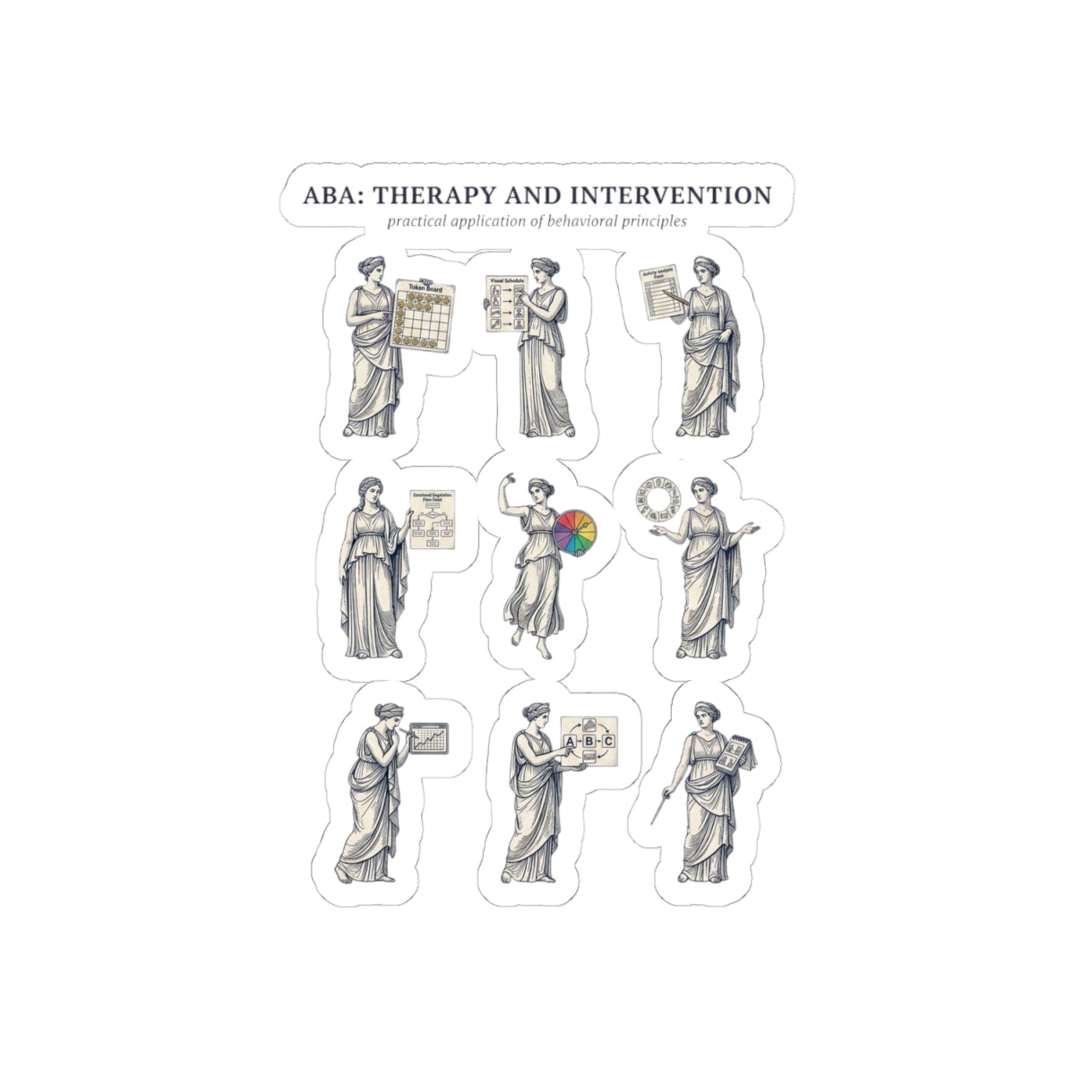 Classical Greek Statue Stickers | Mythcore, Dark Academia Kiss-Cut Stickers