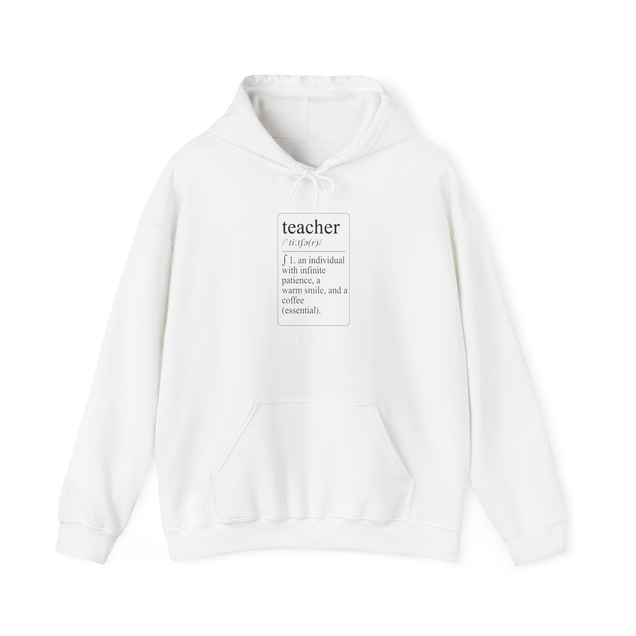 Teacher Definition Hoodie — Minimalist ‘teacher: n. an individual who inspires, educates’ Sweatshirt
