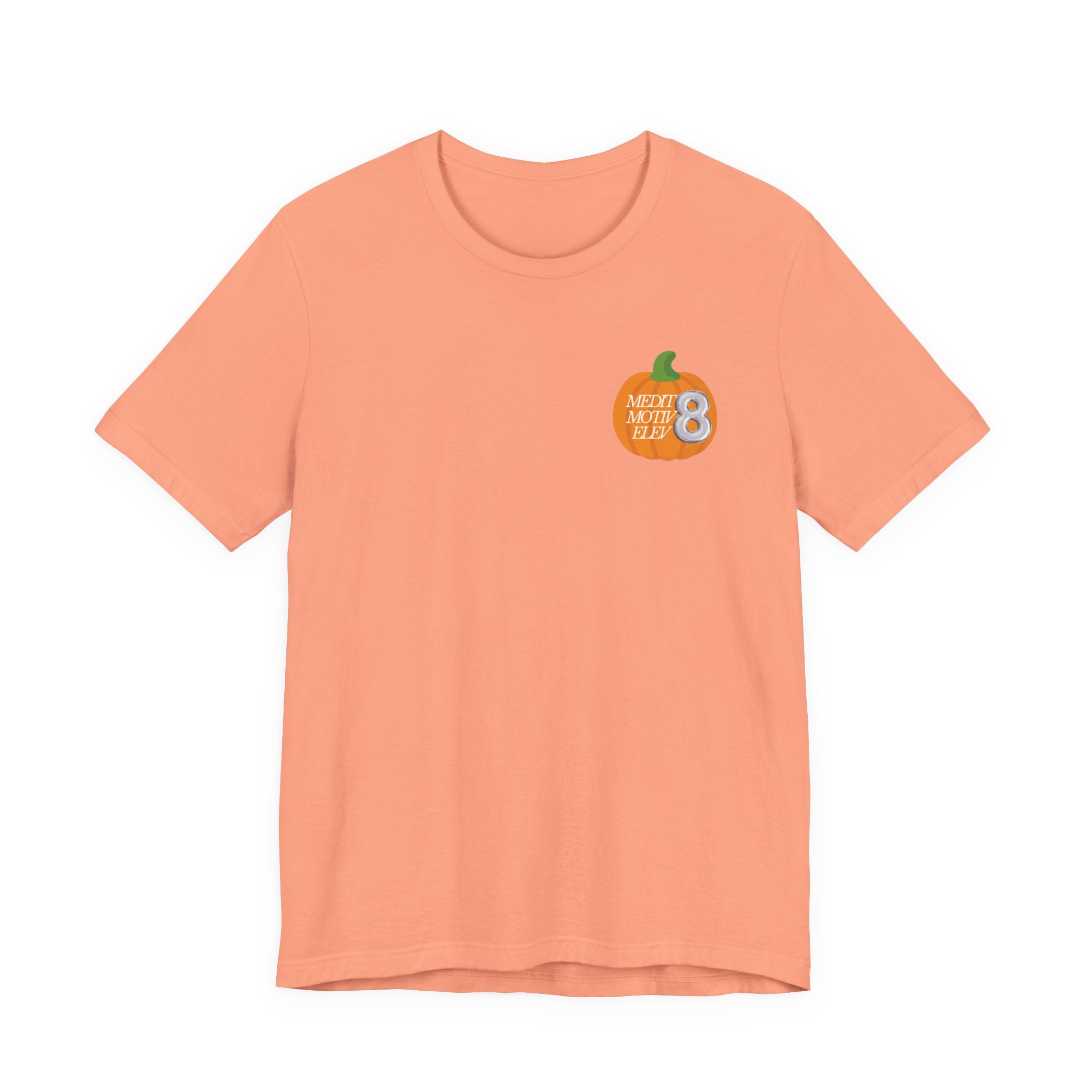 Pumpkin Spice Coffee Tee — Fall Coffee Lovers T-Shirt (Front Pumpkin Badge, Back Pumpkin Lattes)