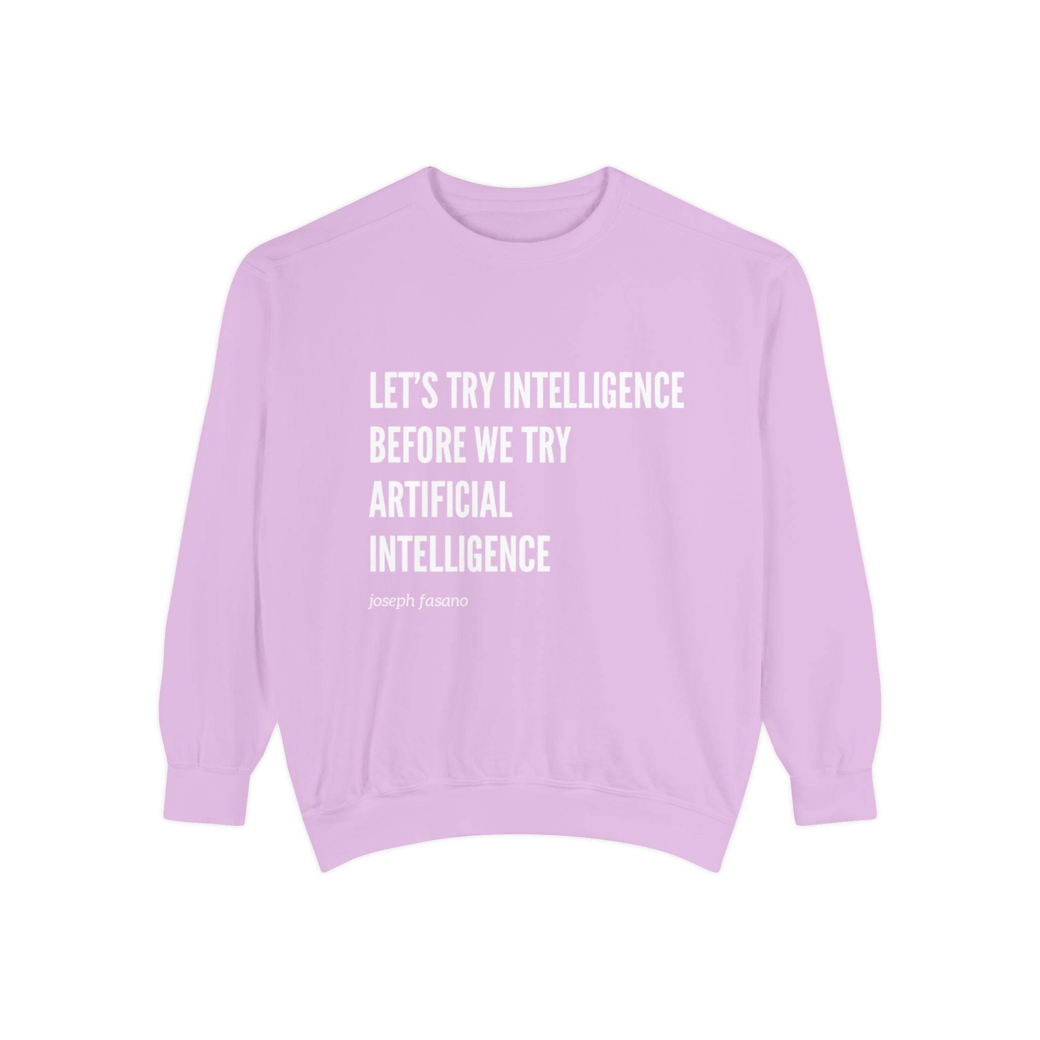 "try intelligence" crew neck sweatshirt