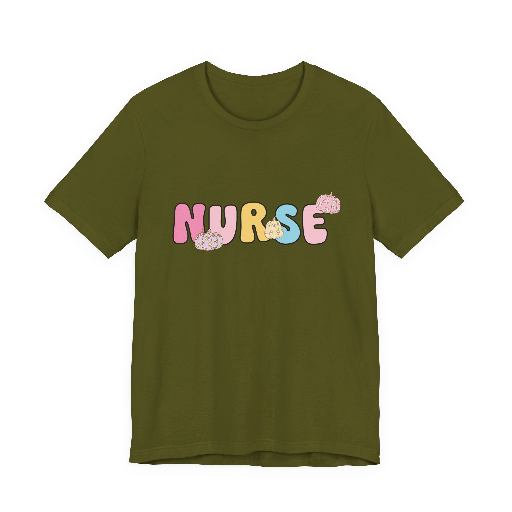 Nurse Pastel Bubble Letter Tee – Cute Pink & Yellow Nursing Shirt