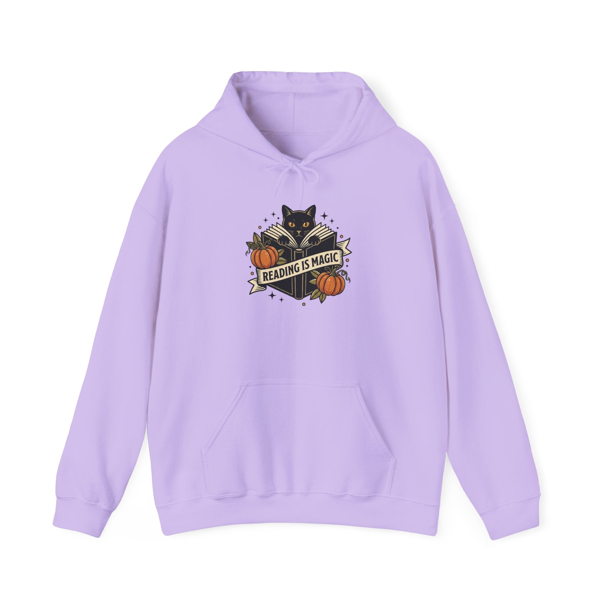 Black Cat with Pumpkins Hoodie | Traditional Tattoo-Inspired, Flash-Style