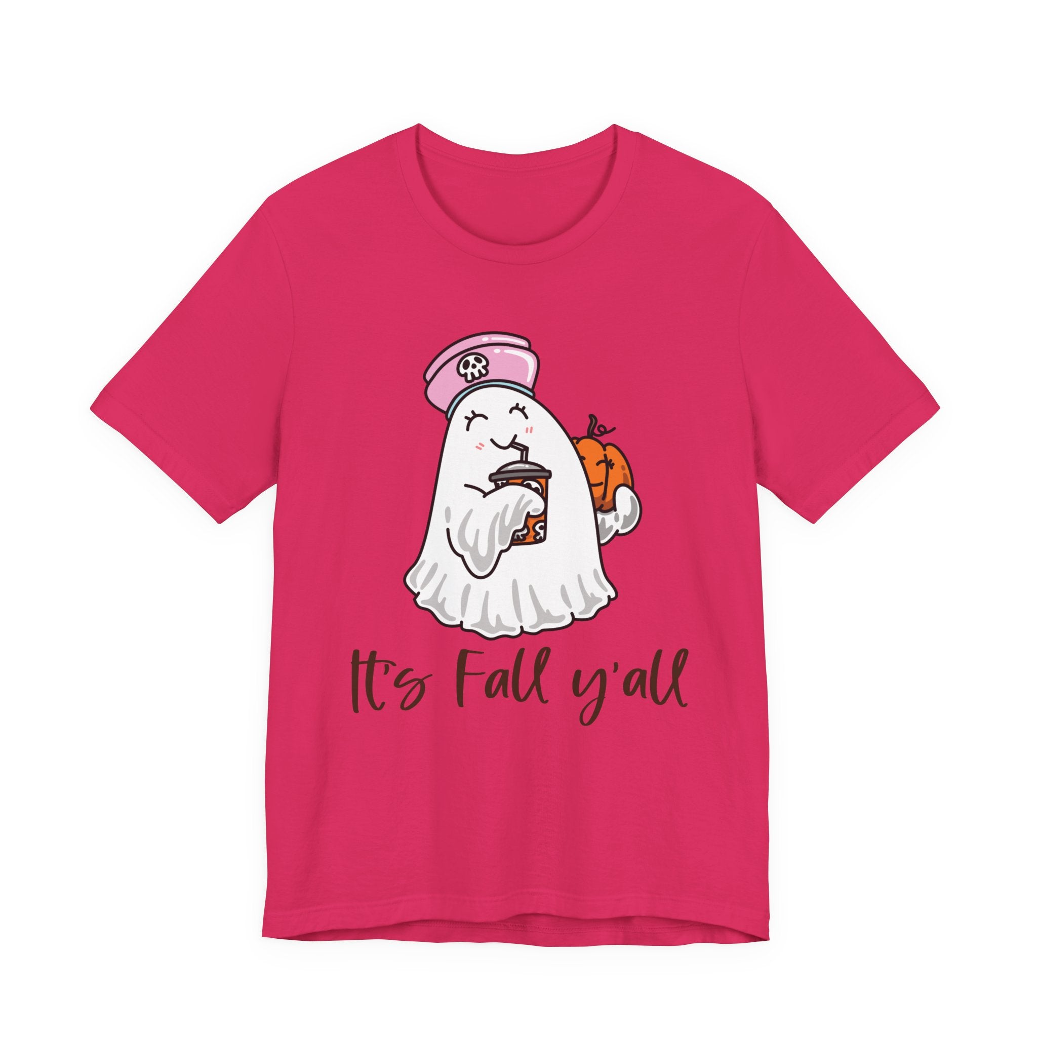 Fall Ghost Tee – "It's Fall y'all" Pumpkin Coffee Shirt