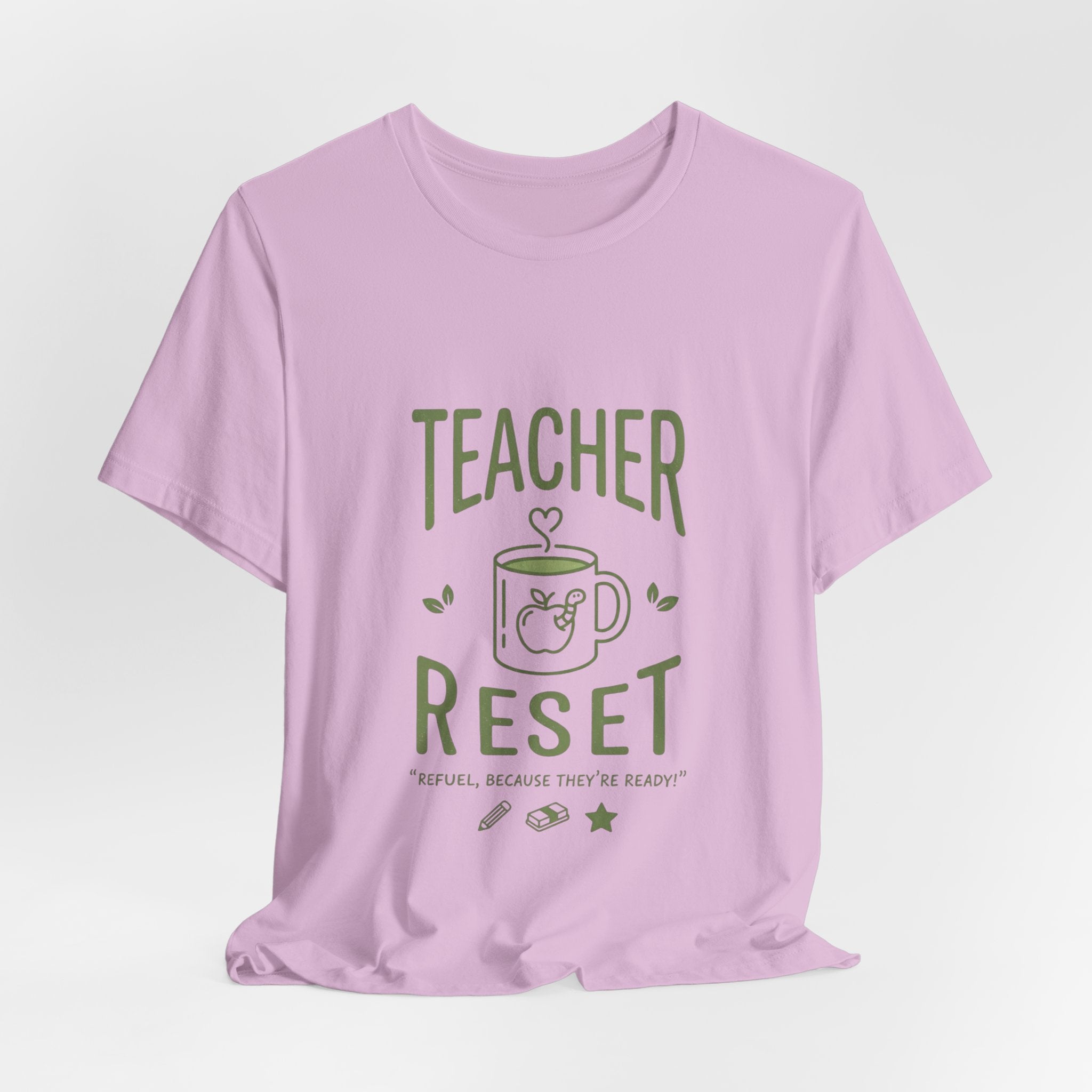 Teacher Reset T-Shirt — Funny Teacher Gift Tee with Coffee Mug Design