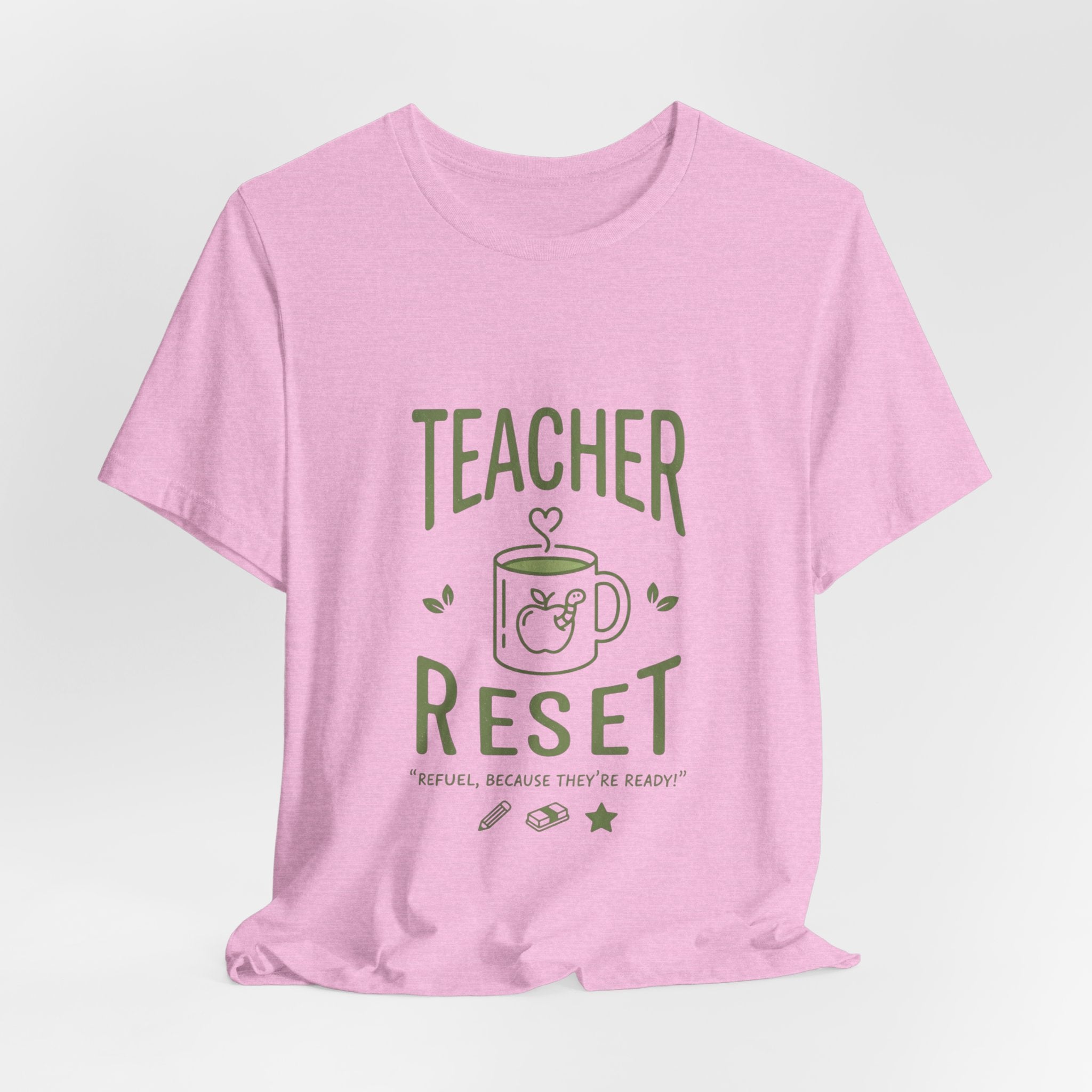 Teacher Reset T-Shirt — Funny Teacher Gift Tee with Coffee Mug Design