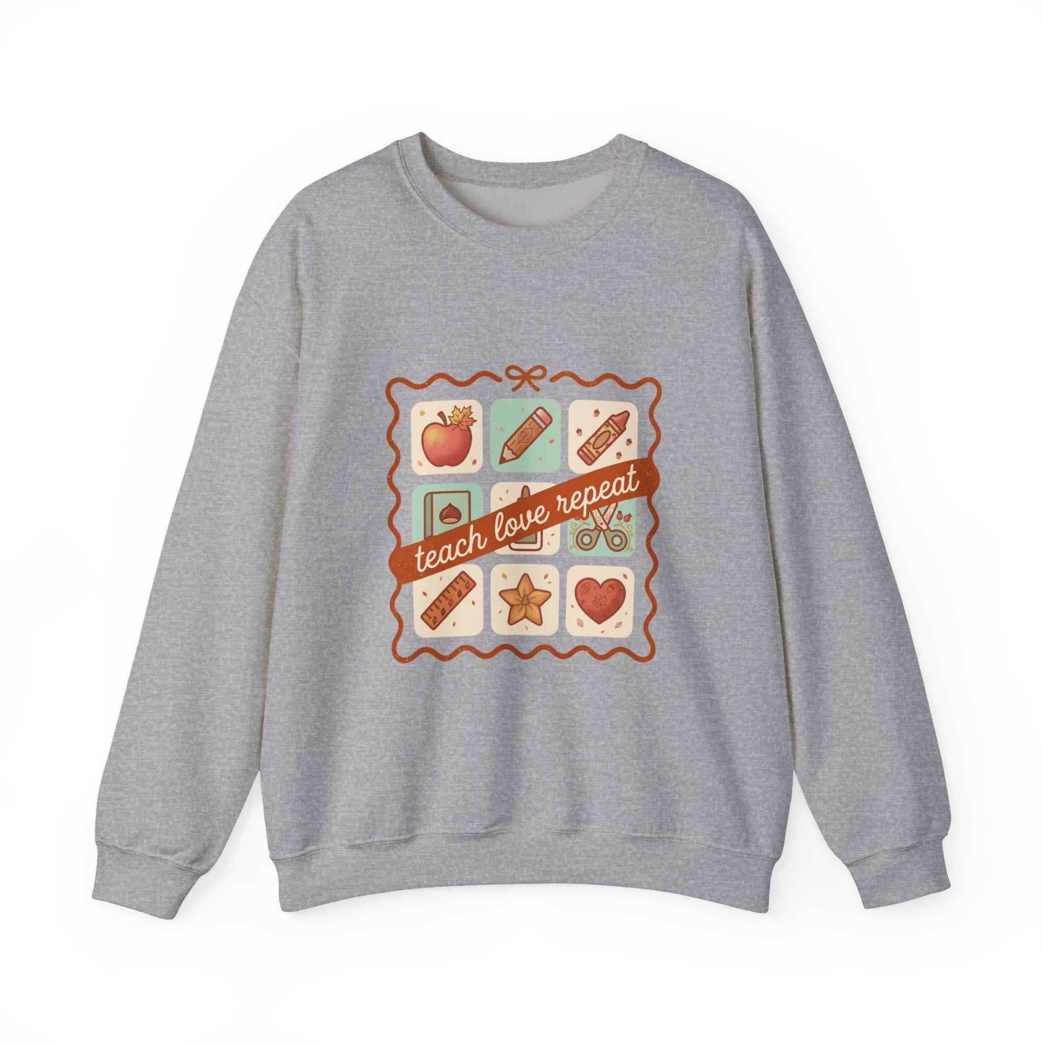 teach, love, repeat Sweatshirt | Back to School Teacher Crewneck