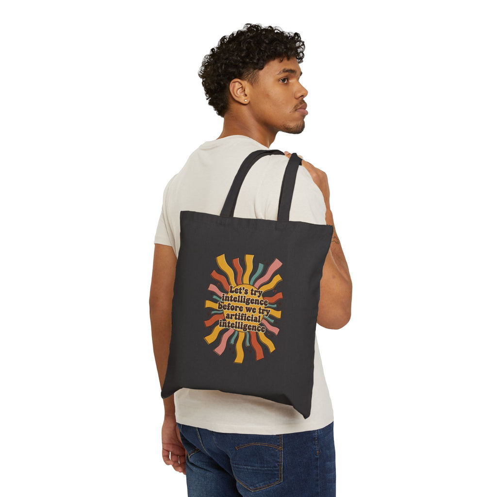 Groovy try intelligence Cotton Canvas Tote Bag