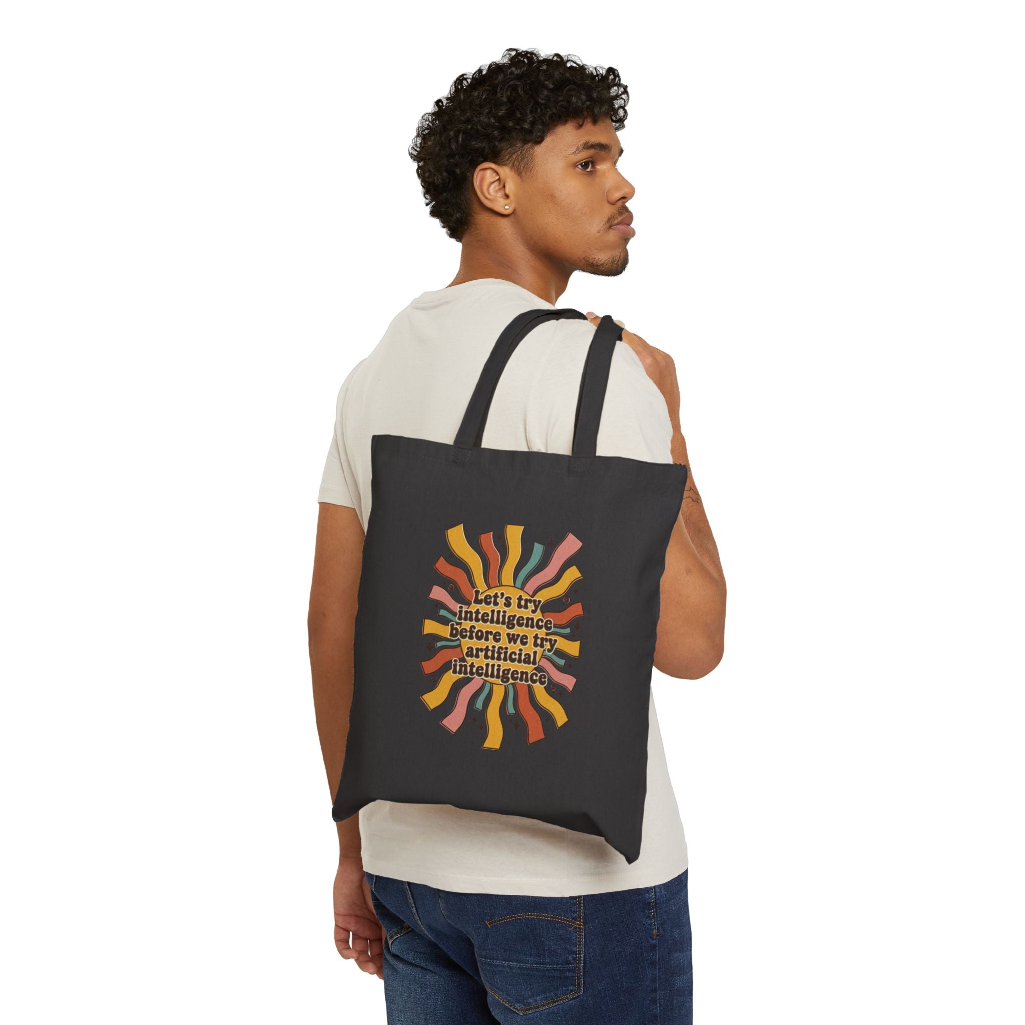 Groovy try intelligence Cotton Canvas Tote Bag