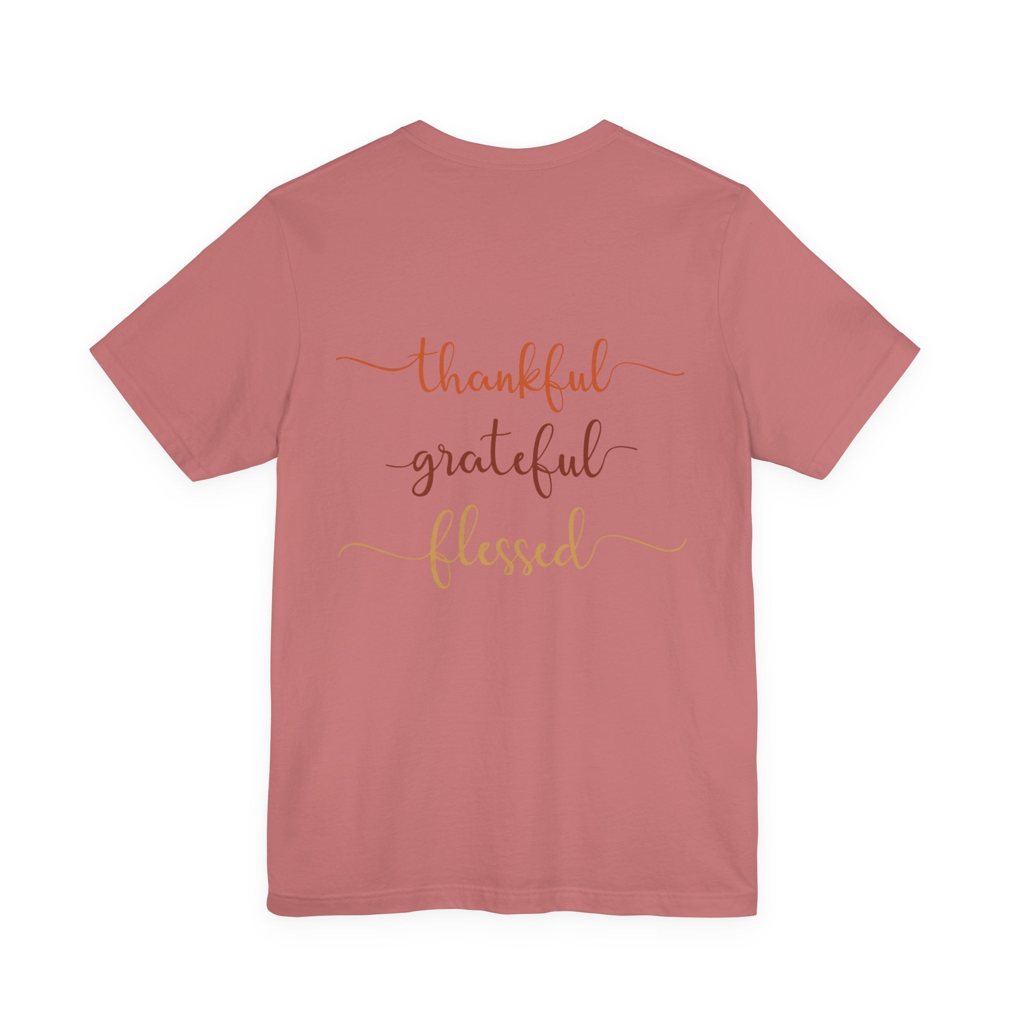 Thankful Grateful Blessed Tee — Autumn Bow Fall Thanksgiving Shirt