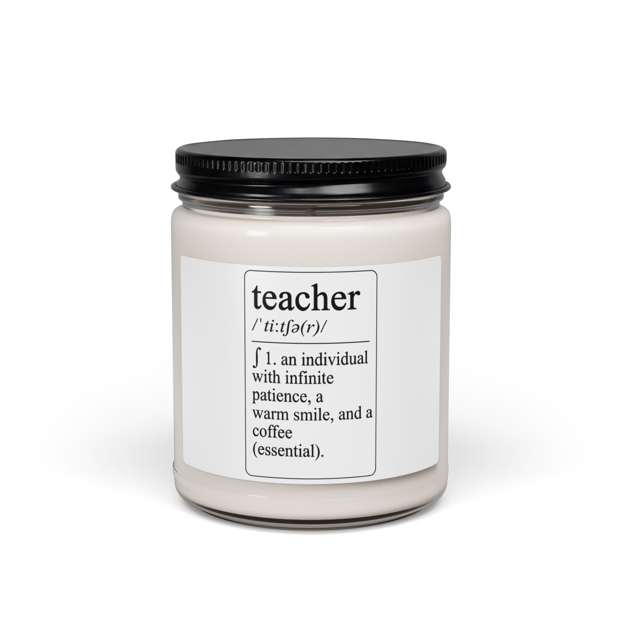 Teacher Definition Scented Soy Candle — 9oz Gift for Educators (Coffee & Warmth)