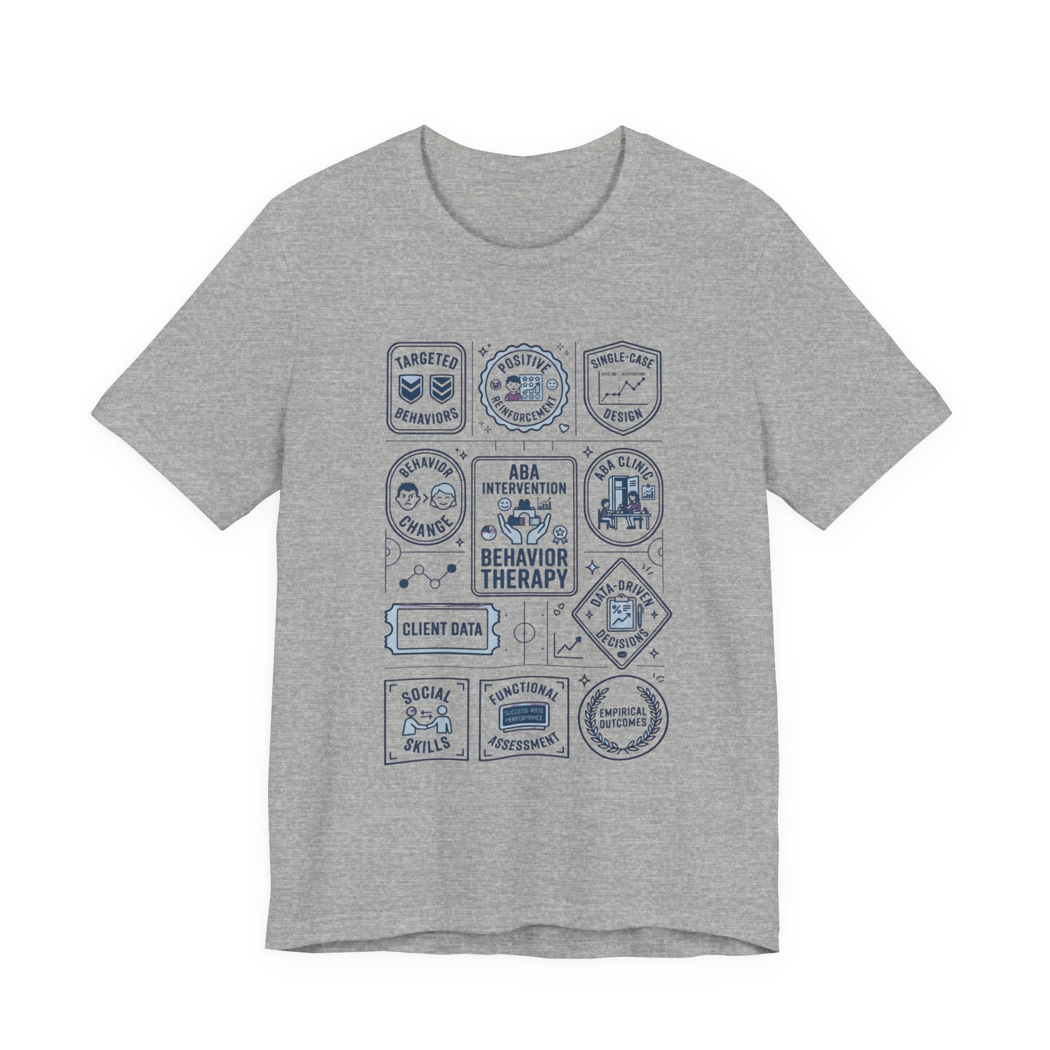 Behavior Therapy Badges T-Shirt — ABA Intervention Therapist Tee