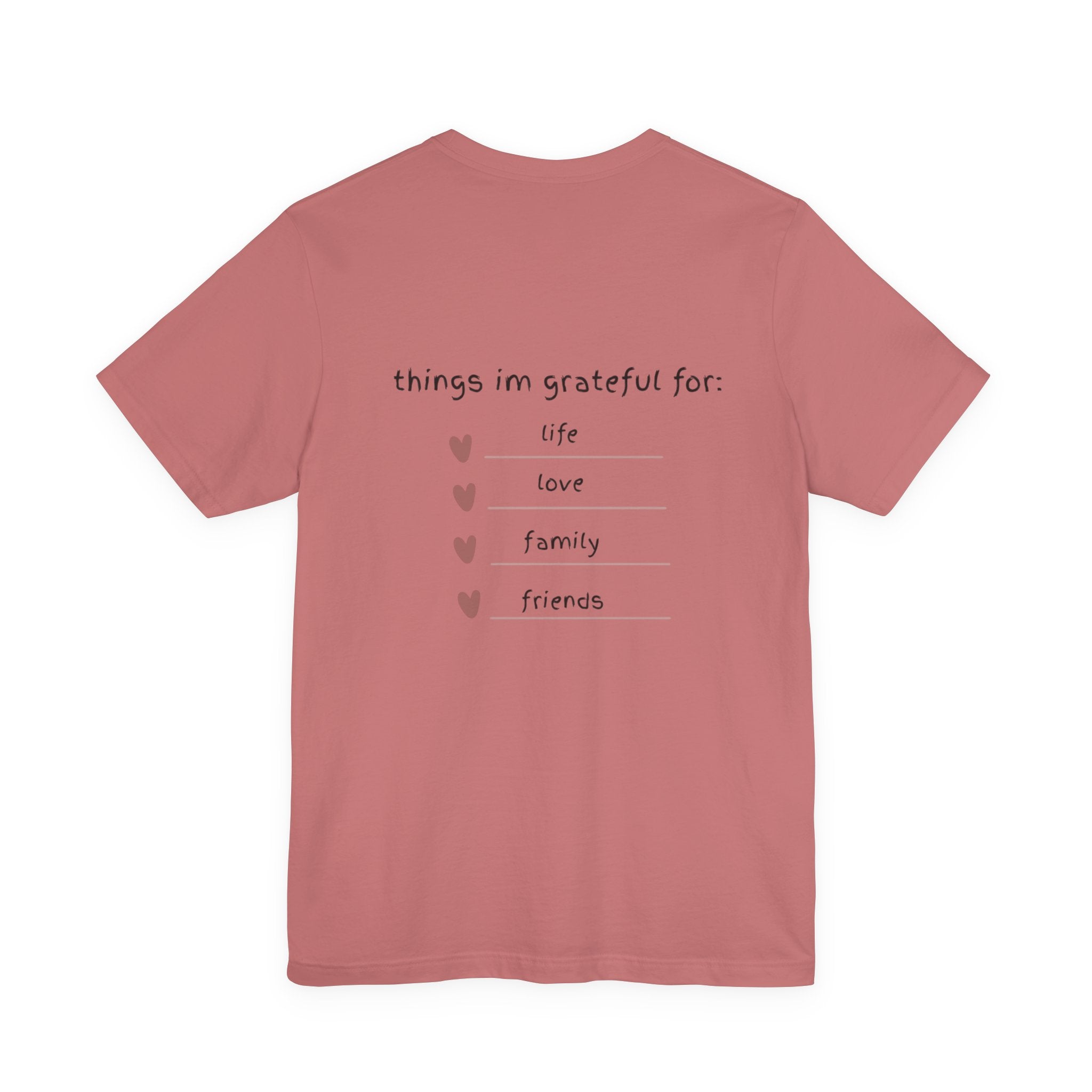 Grateful Heart Tee — Thankful List Back Graphic Shirt