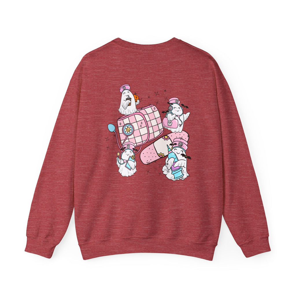 Spooky Season Crewneck Sweatshirt - Cute Pastel Ghosts Halloween Design