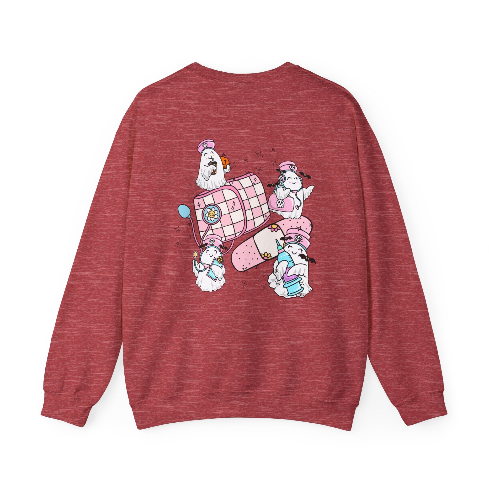Spooky Season Crewneck Sweatshirt - Cute Pastel Ghosts Halloween Design