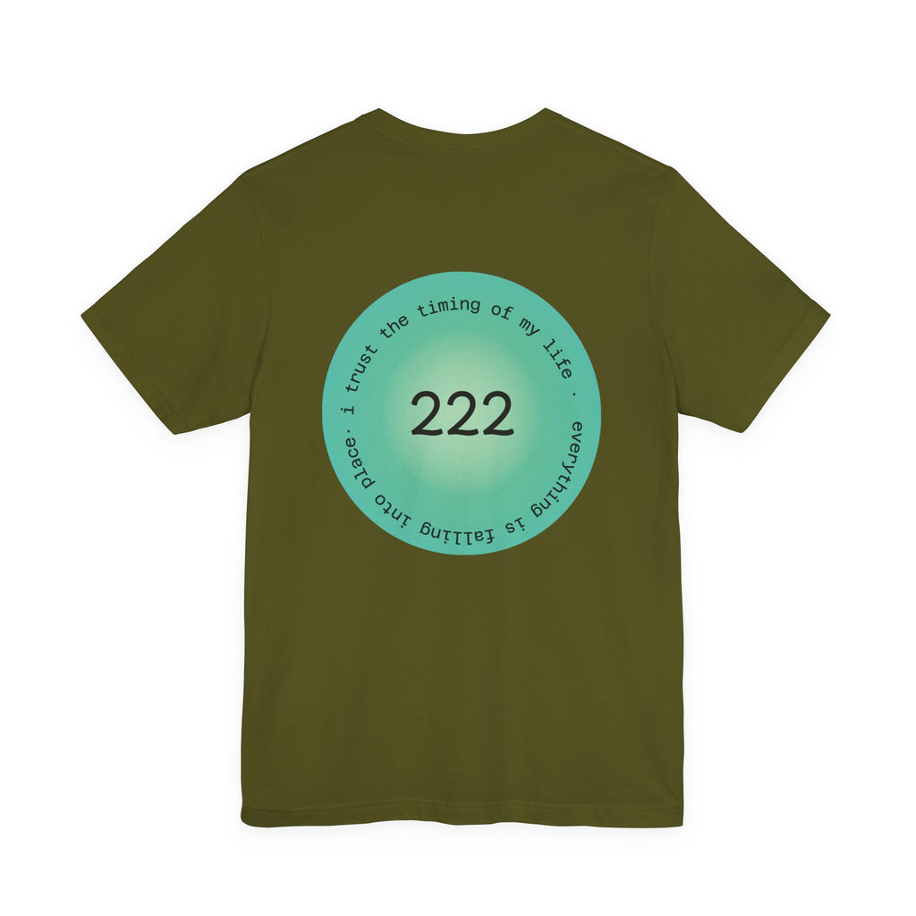 222 Angel Number T‑Shirt — Trust the Timing of My Life Spiritual Tee