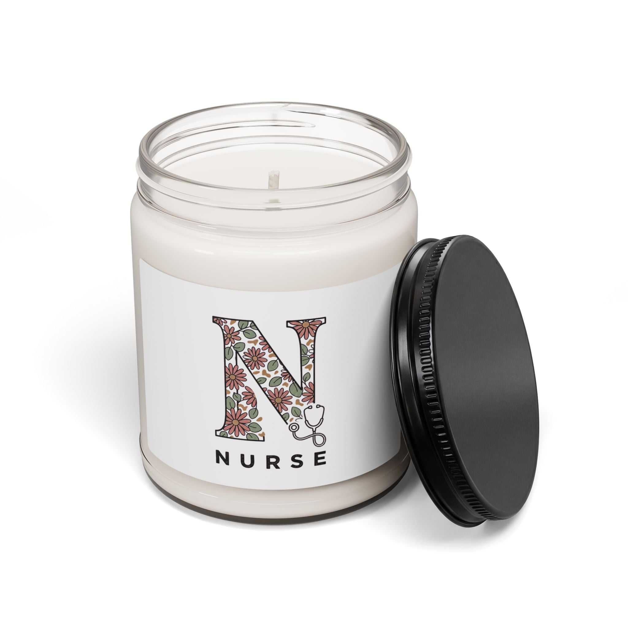 Floral N Nurse Candle | Soy Jar Candle, Retro Floral Medical Design