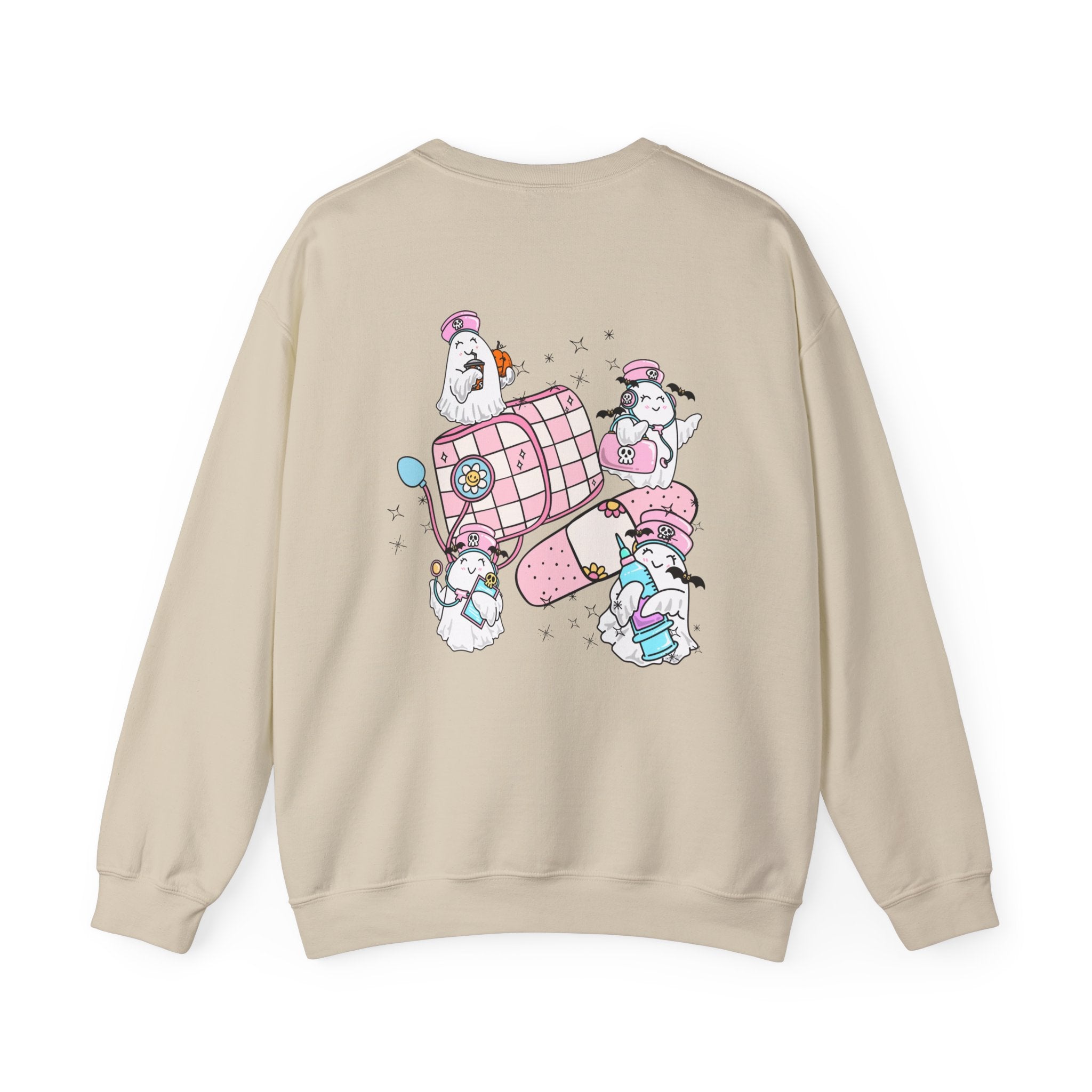 Spooky Season Crewneck Sweatshirt - Cute Pastel Ghosts Halloween Design