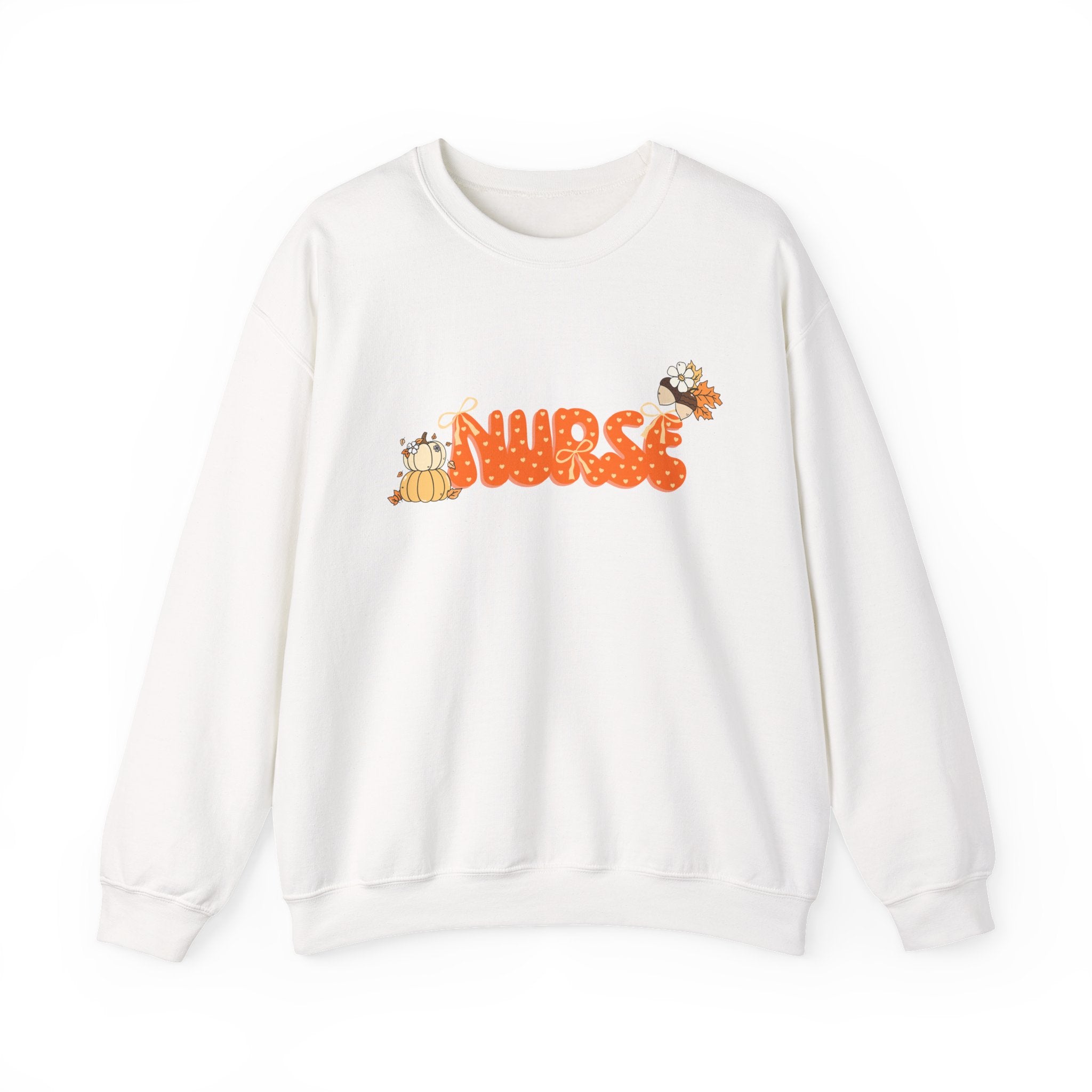 Nurse Halloween Crewneck Sweatshirt — Pumpkin & Candy Cute Nurse Shirt