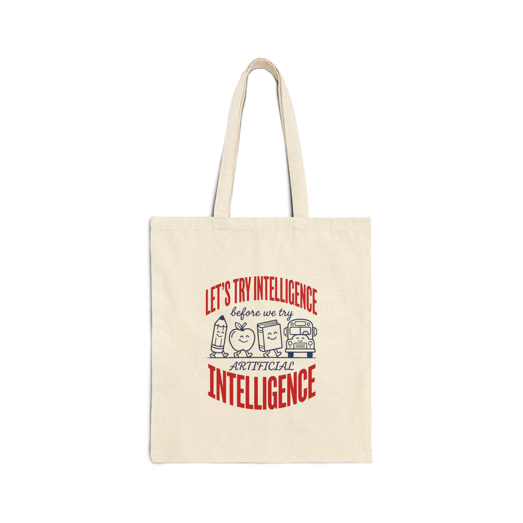 School try intelligence Cotton Canvas Tote Bag
