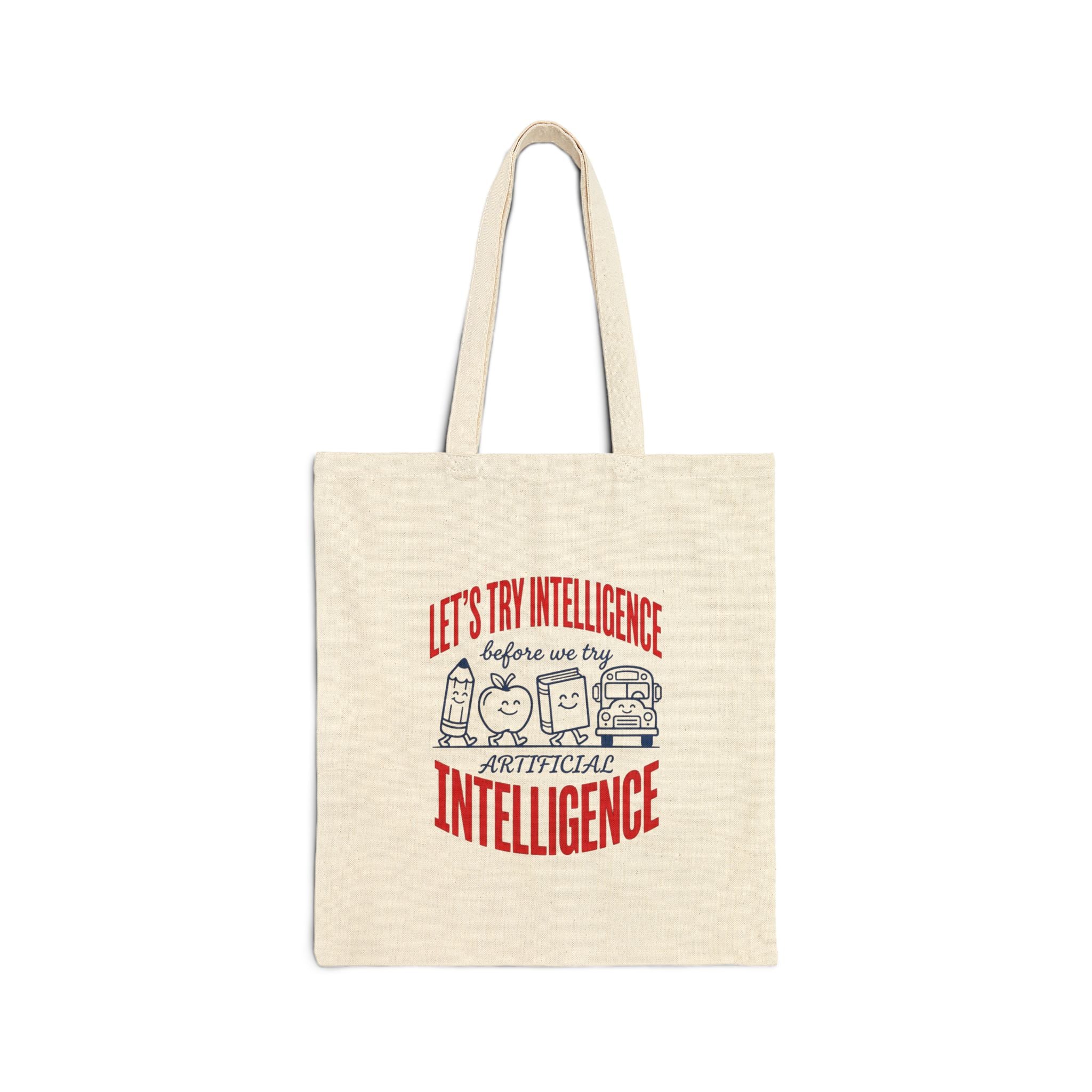 School try intelligence Cotton Canvas Tote Bag
