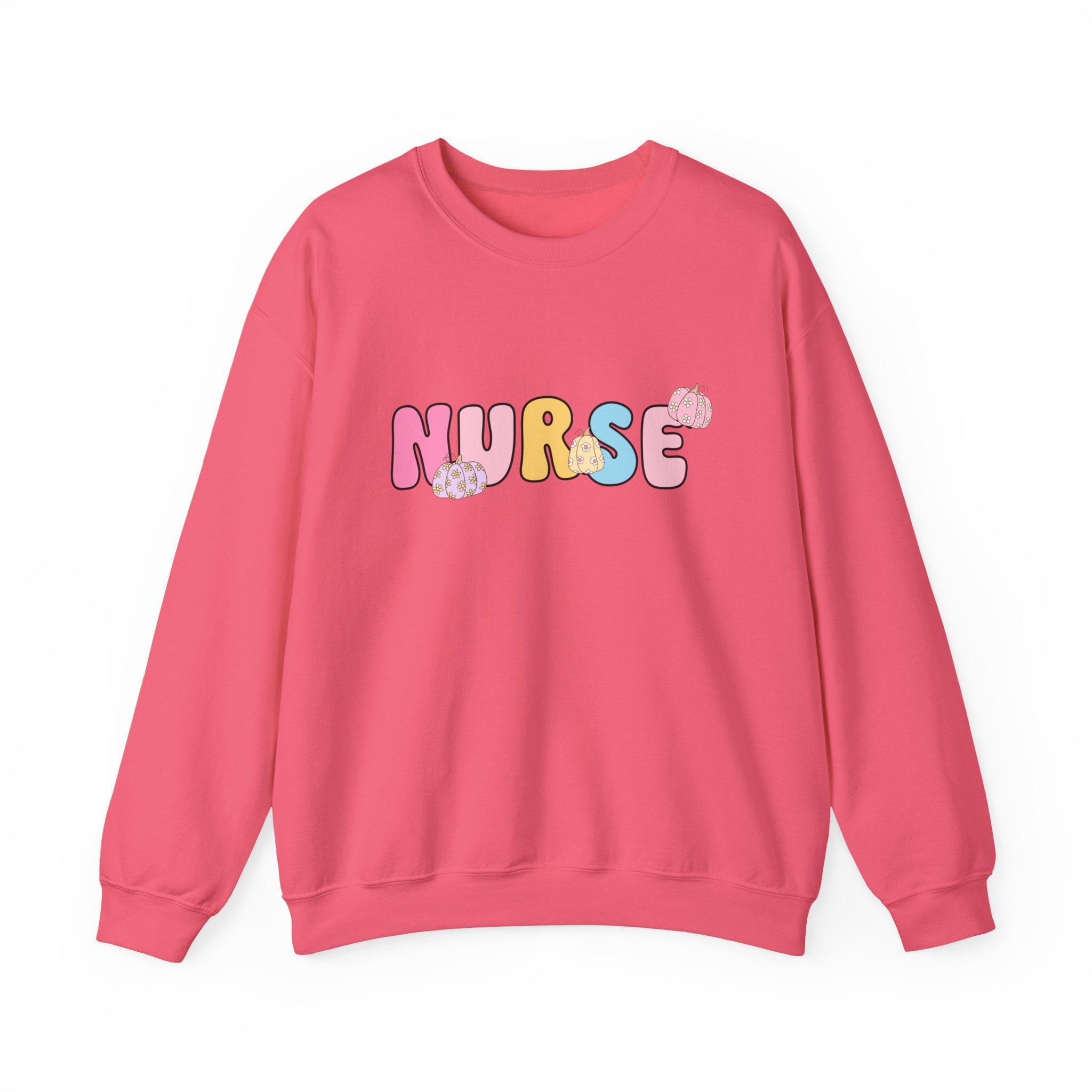Nurse Bubble Letter Crewneck Sweatshirt — Cute Pastel Nursing Pride Pullover